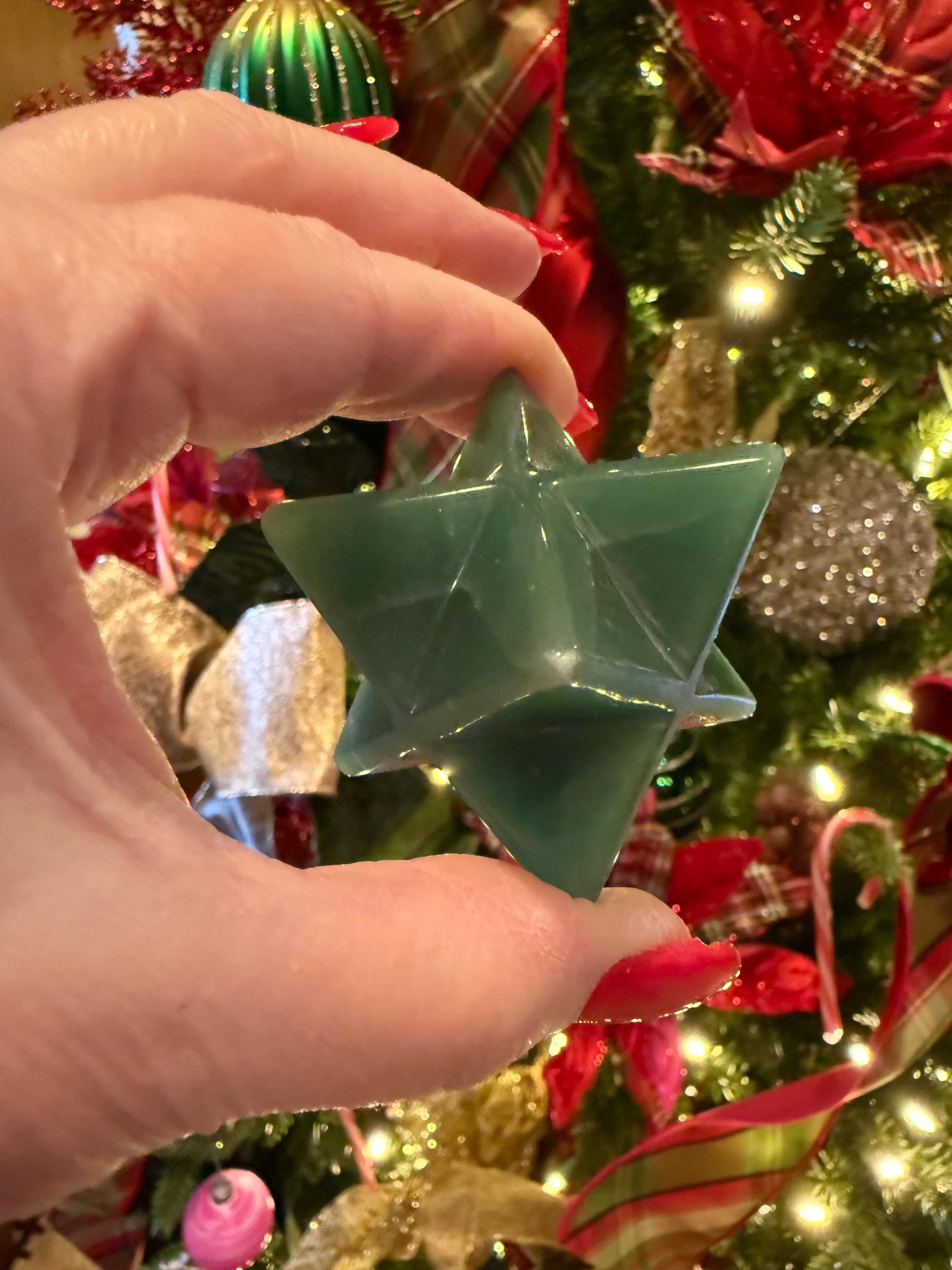 Green Aventurine Merkaba Star, New, Gifts, abundance, high vibration crystal healing, 2.5”