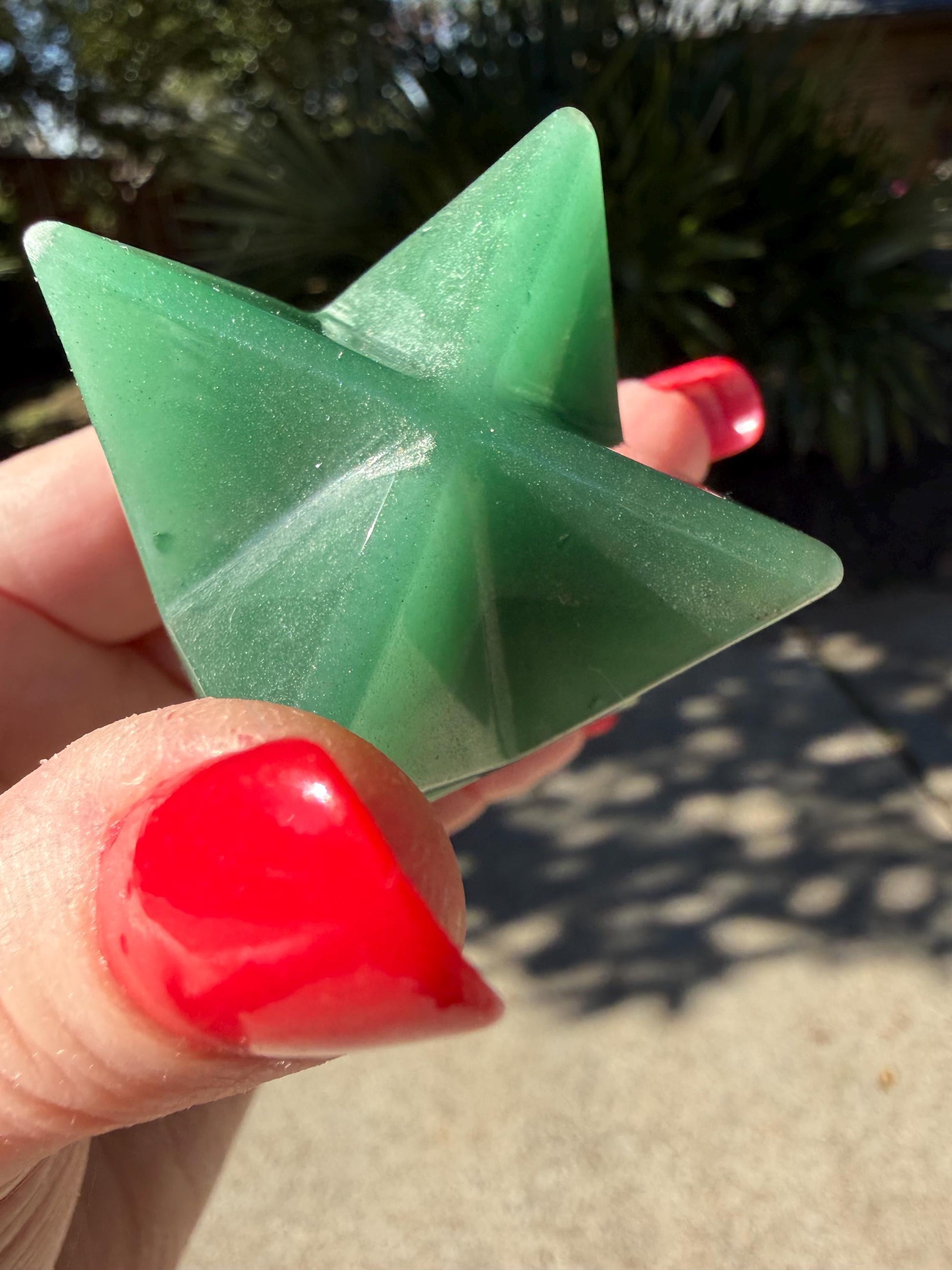 Green Aventurine Merkaba Star, New, Gifts, abundance, high vibration crystal healing, 2.5”