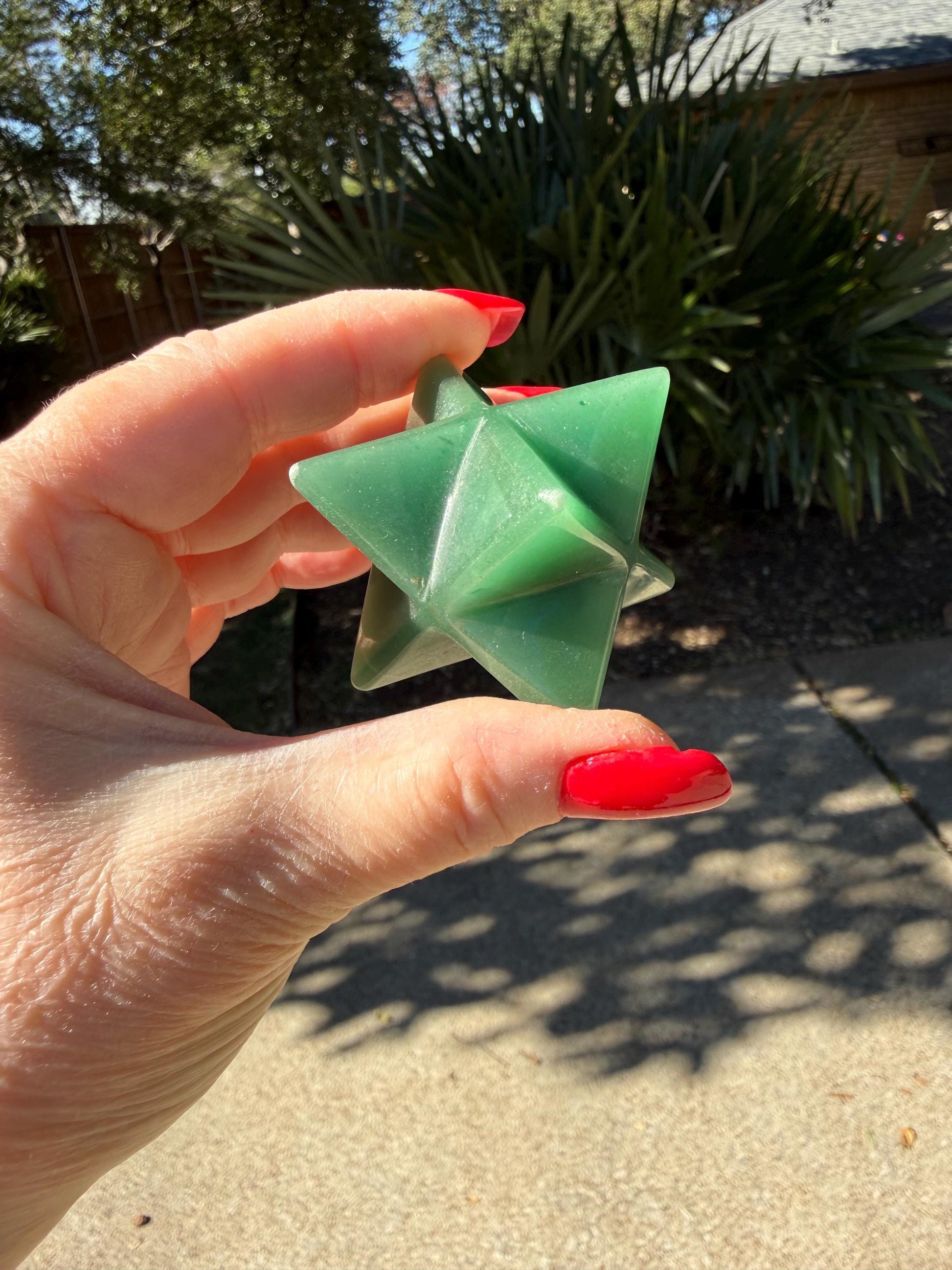 Green Aventurine Merkaba Star, New, Gifts, abundance, high vibration crystal healing, 2.5”