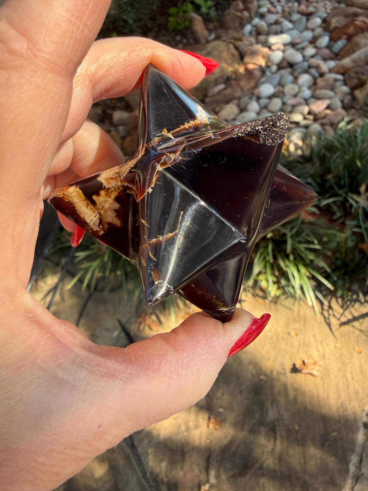 Rare Brown Amber Merkaba, Glorious Beautiful Amazing Color, altar, gift, new, 3.25”, healing crystals