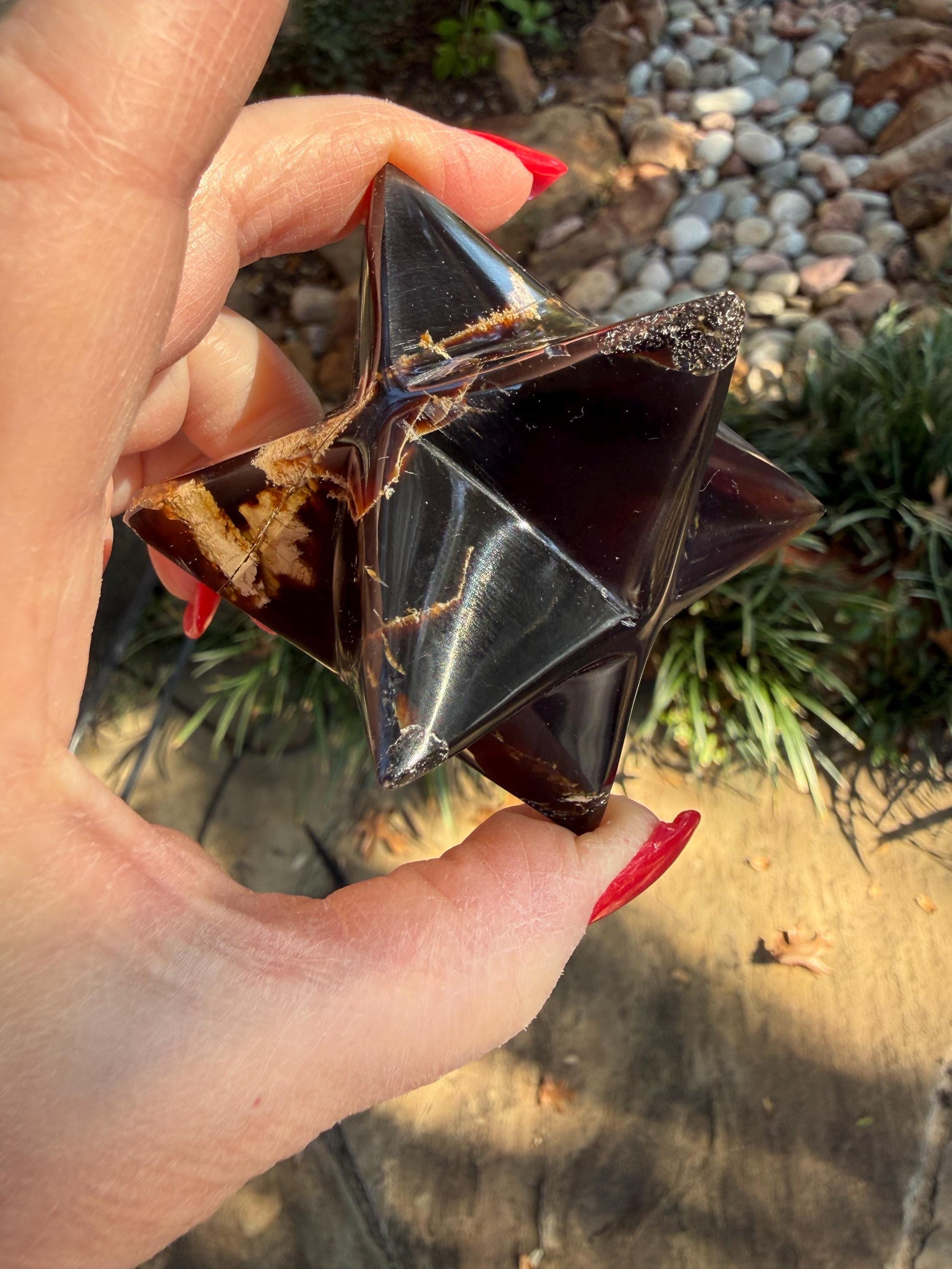 Rare Brown Amber Merkaba, Glorious Beautiful Amazing Color, altar, gift, new, 3.25”, healing crystals