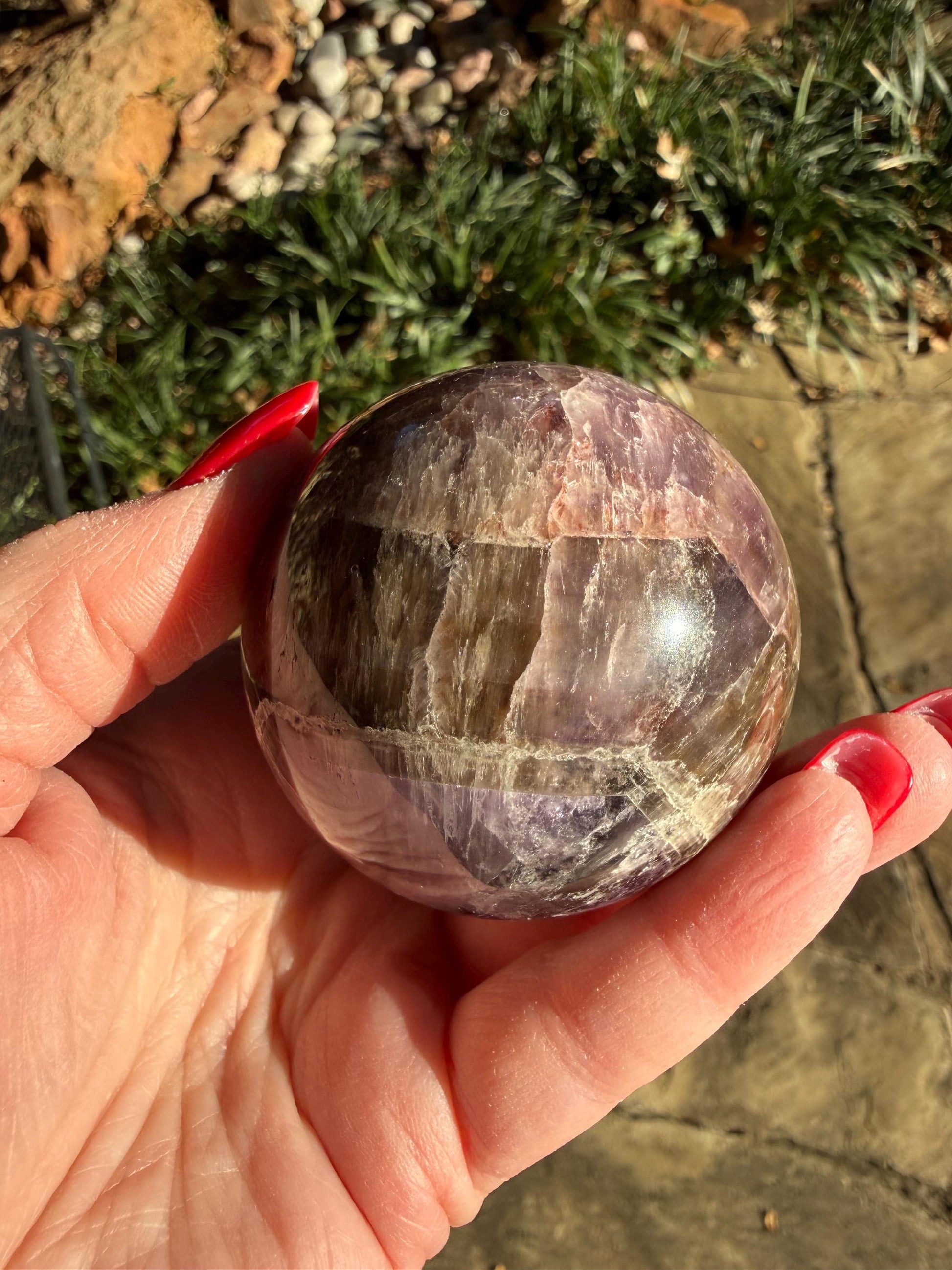 Large Super 7 sphere, New, 7.1”, gifts, altar, high vibration crystal, crystals