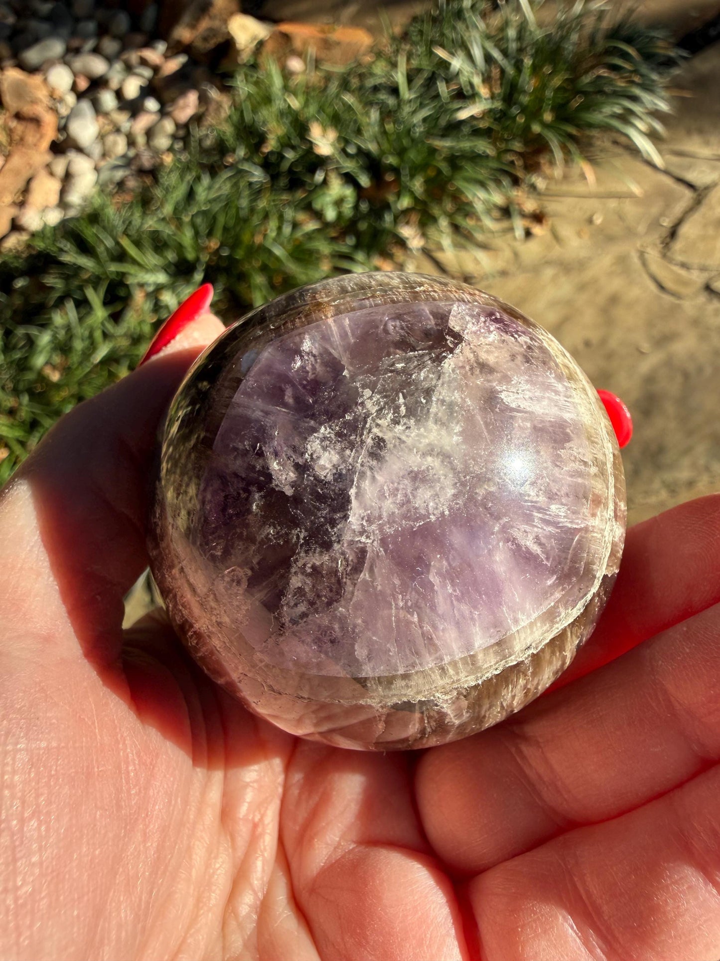 Large Super 7 sphere, New, 7.1”, gifts, altar, high vibration crystal, crystals