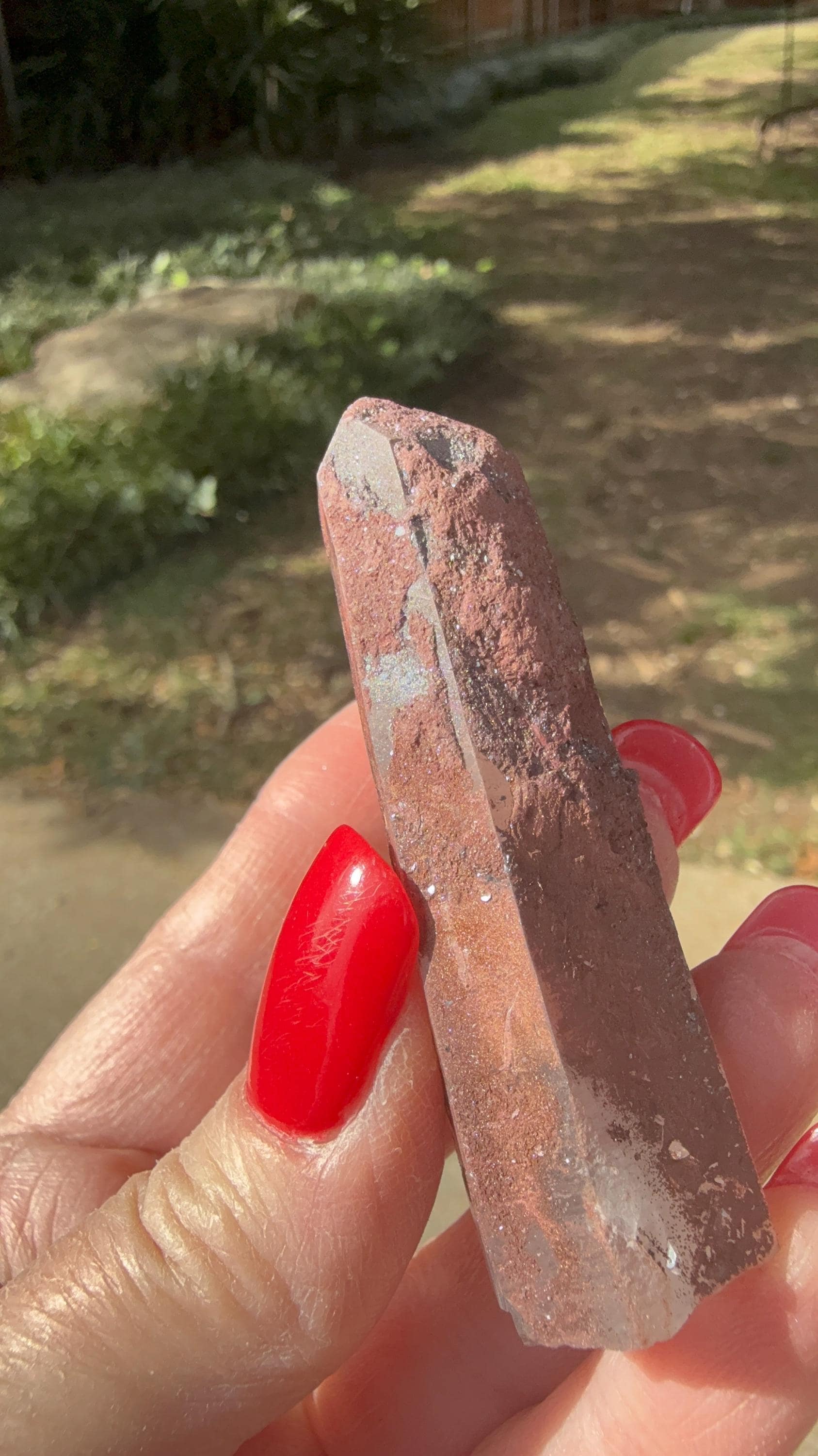 Purple Dragon Lemurian Wand, new, high quality, striations, crystal healing, 2.5”, hematite, premium