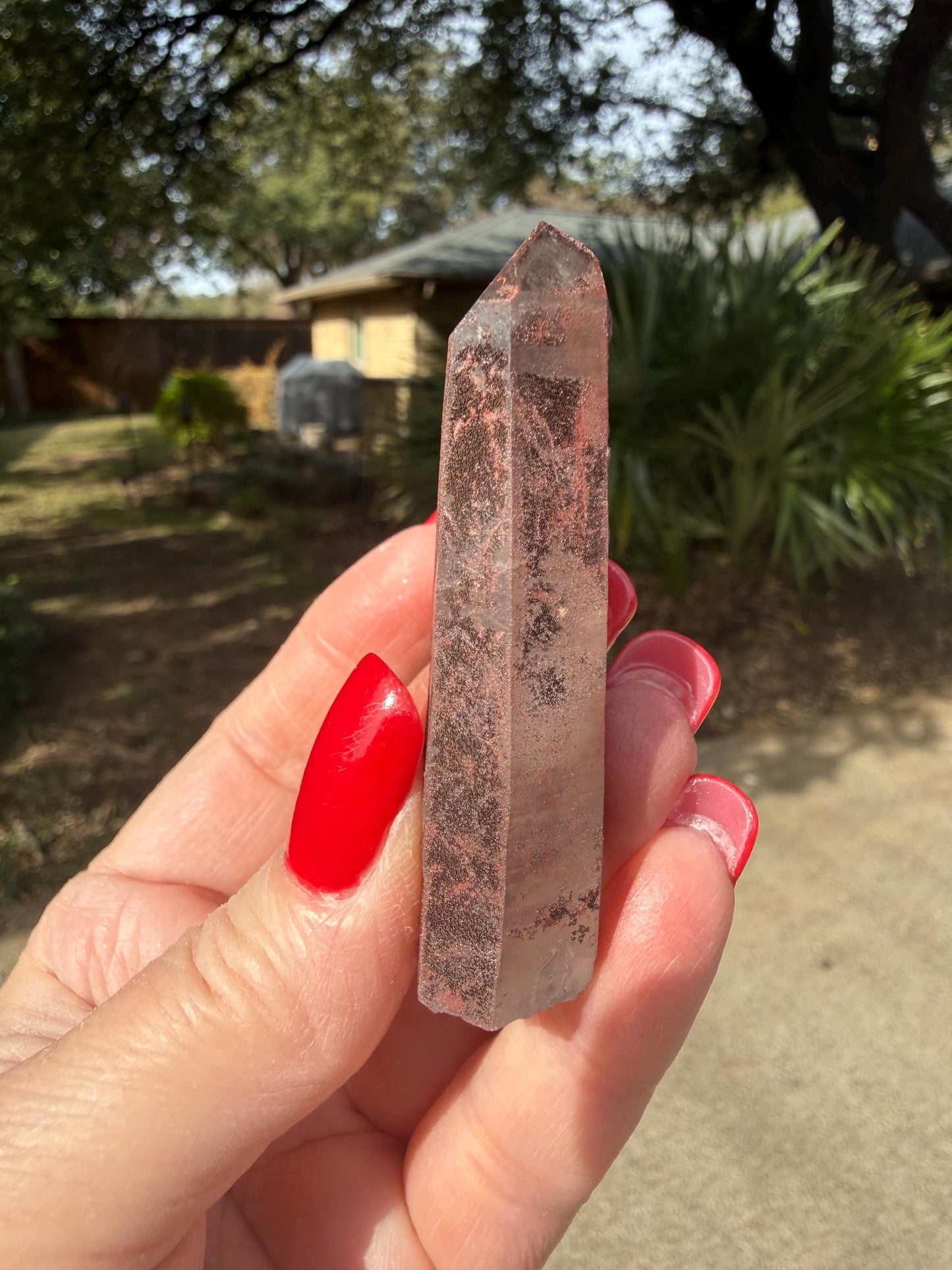 Purple Dragon Lemurian Wand, new, high quality, striations, crystal healing, 2.5”, hematite, premium