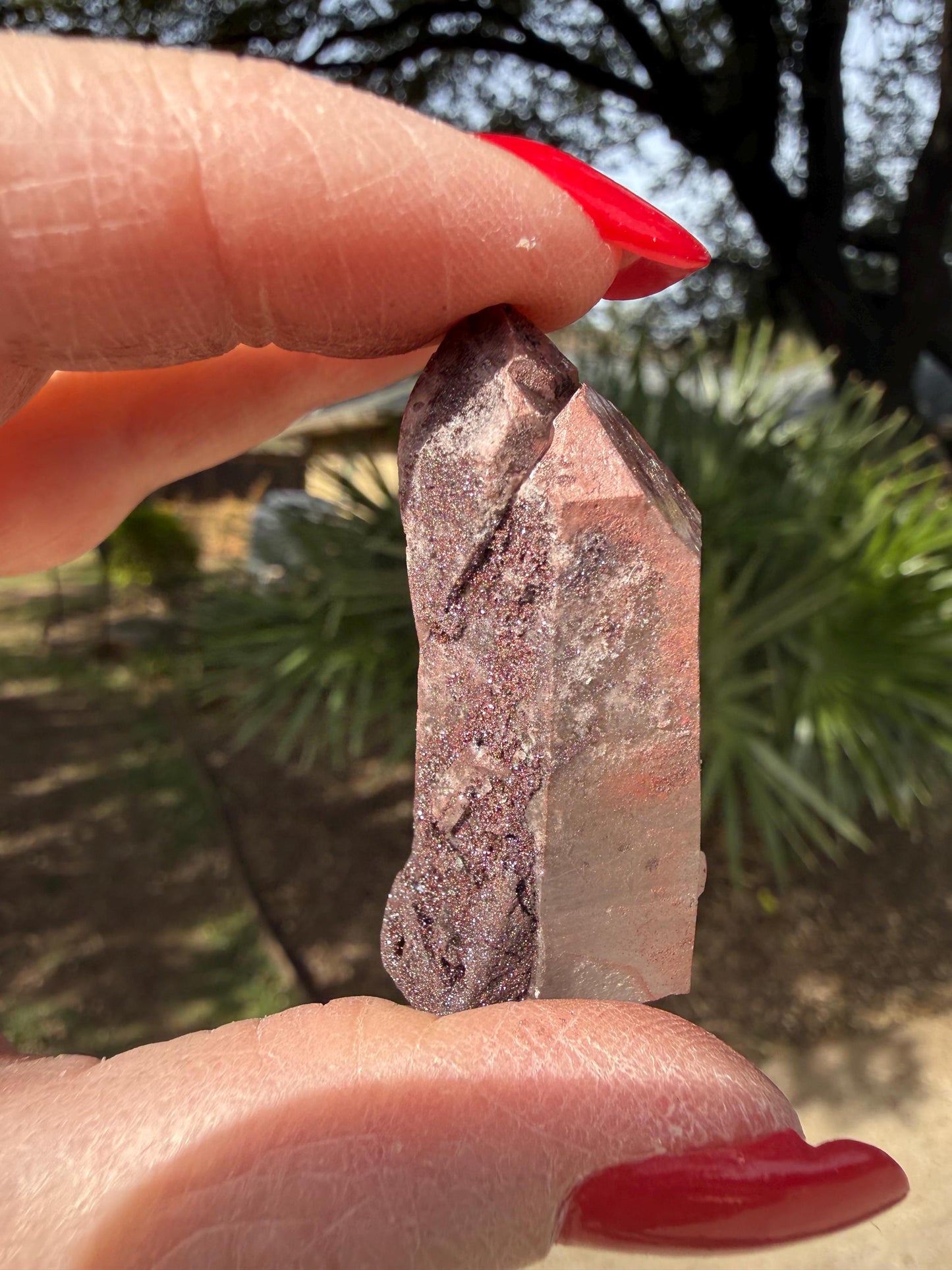 Purple Dragon Lemurian Wand, new, high quality, striations, crystal healing, 2”, hematite, premium