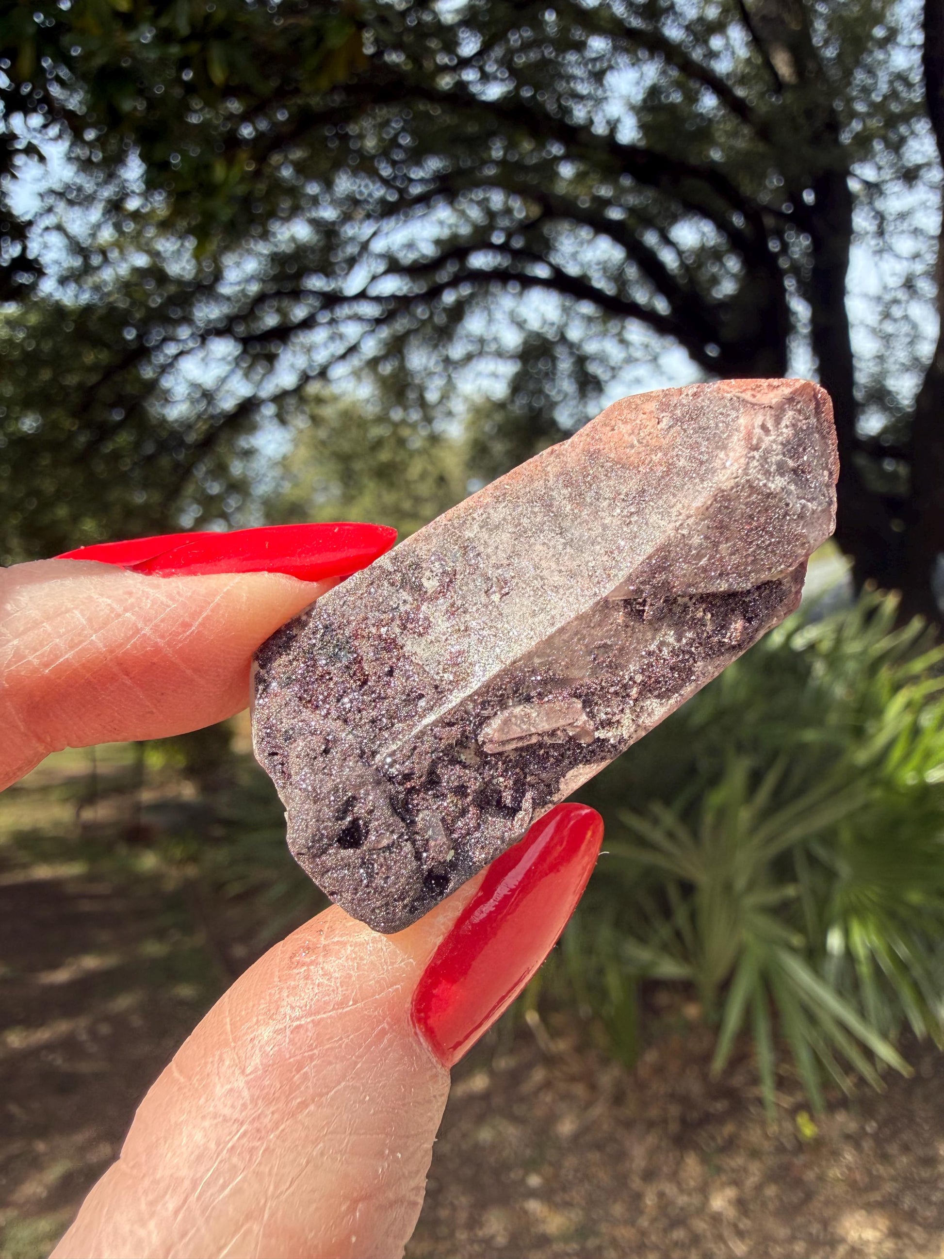 Purple Dragon Lemurian Wand, new, high quality, striations, crystal healing, 2”, hematite, premium