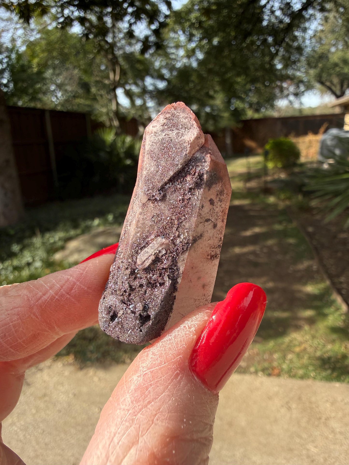 Purple Dragon Lemurian Wand, new, high quality, striations, crystal healing, 2”, hematite, premium