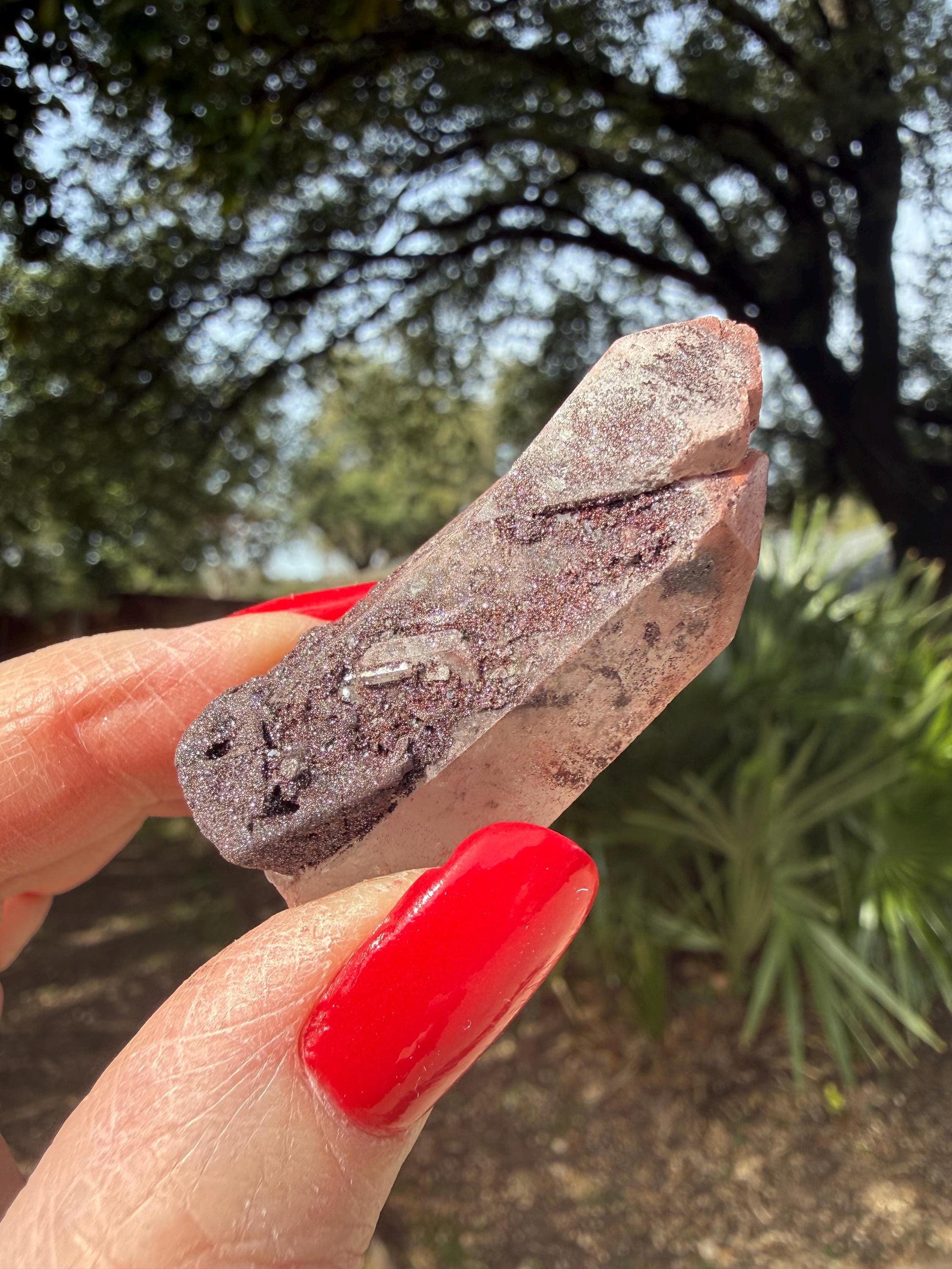 Purple Dragon Lemurian Wand, new, high quality, striations, crystal healing, 2”, hematite, premium