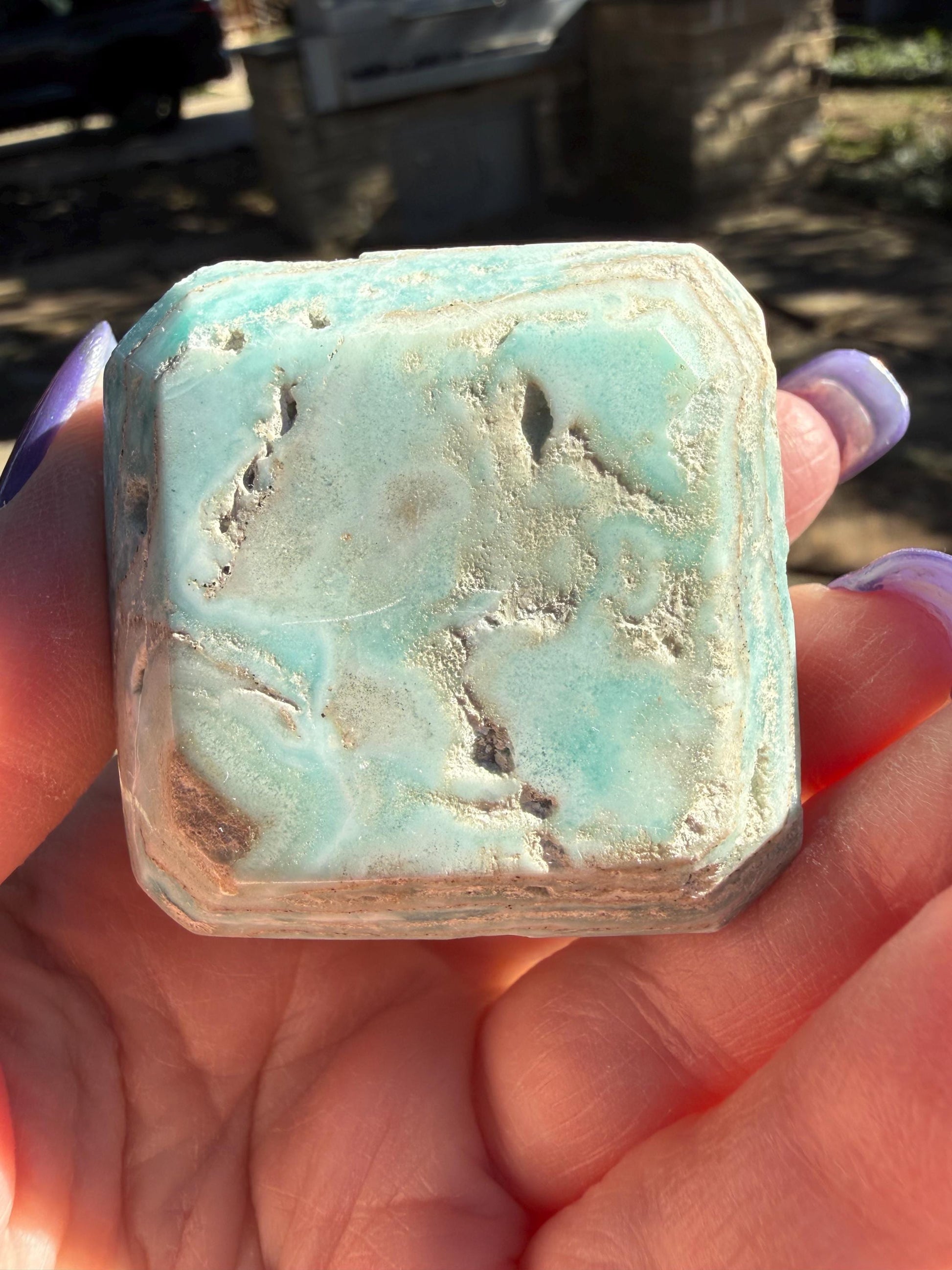 Blue Aragonite Cake Slice, New, Freeform Beauty, Crystal Healing, High Vibration Crystals, 1.75”