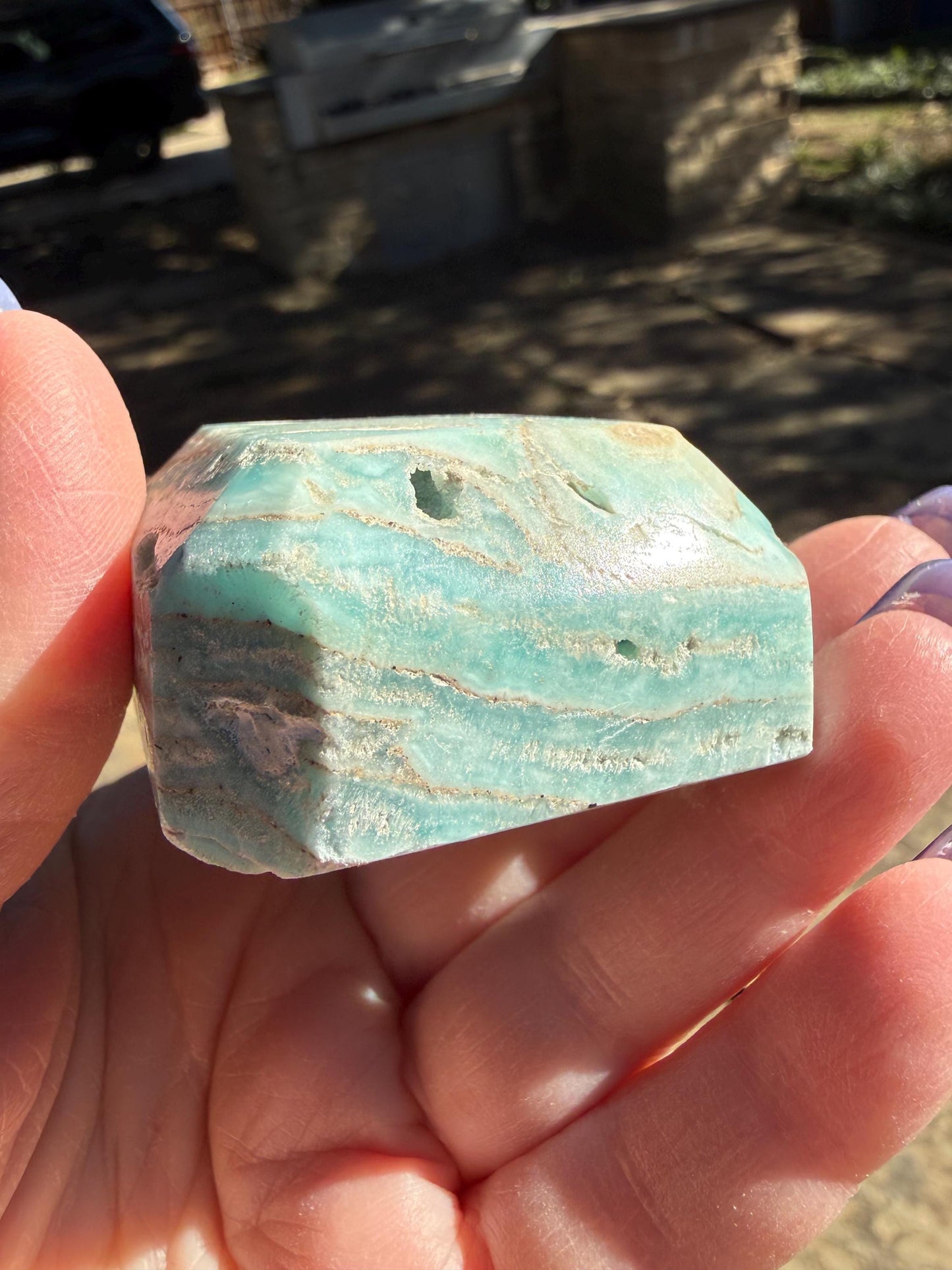 Blue Aragonite Cake Slice, New, Freeform Beauty, Crystal Healing, High Vibration Crystals, 1.75”