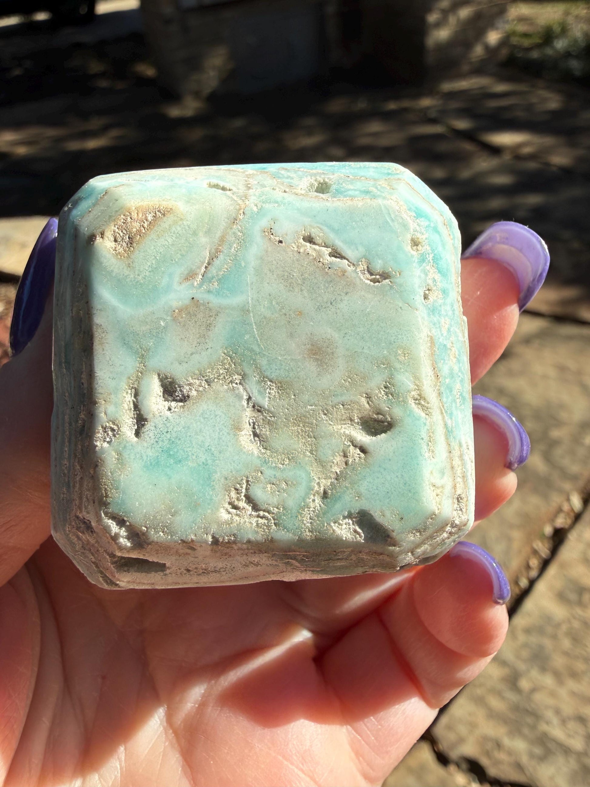 Blue Aragonite Cake Slice, New, Freeform Beauty, Crystal Healing, High Vibration Crystals, 1.75”