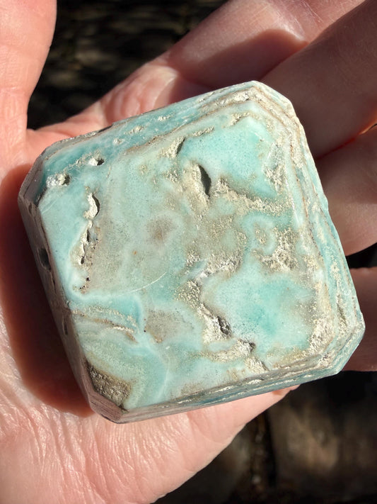 Blue Aragonite Cake Slice, New, Freeform Beauty, Crystal Healing, High Vibration Crystals, 1.75”