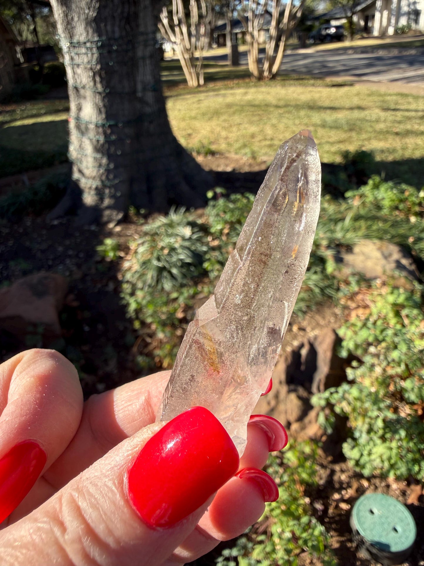 Purple Lemurian Wand, new, high quality, striations, crystal healing, 2.6”