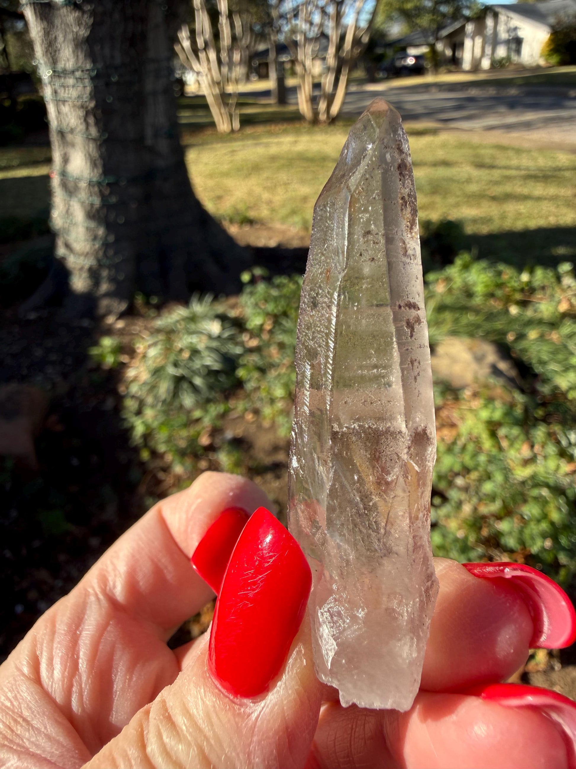 Purple Lemurian Wand, new, high quality, striations, crystal healing, 2.6”