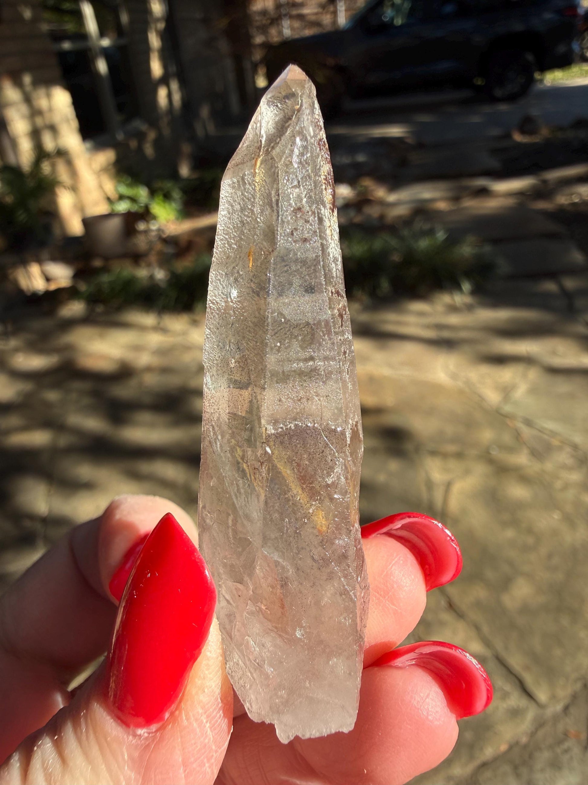 Purple Lemurian Wand, new, high quality, striations, crystal healing, 2.6”