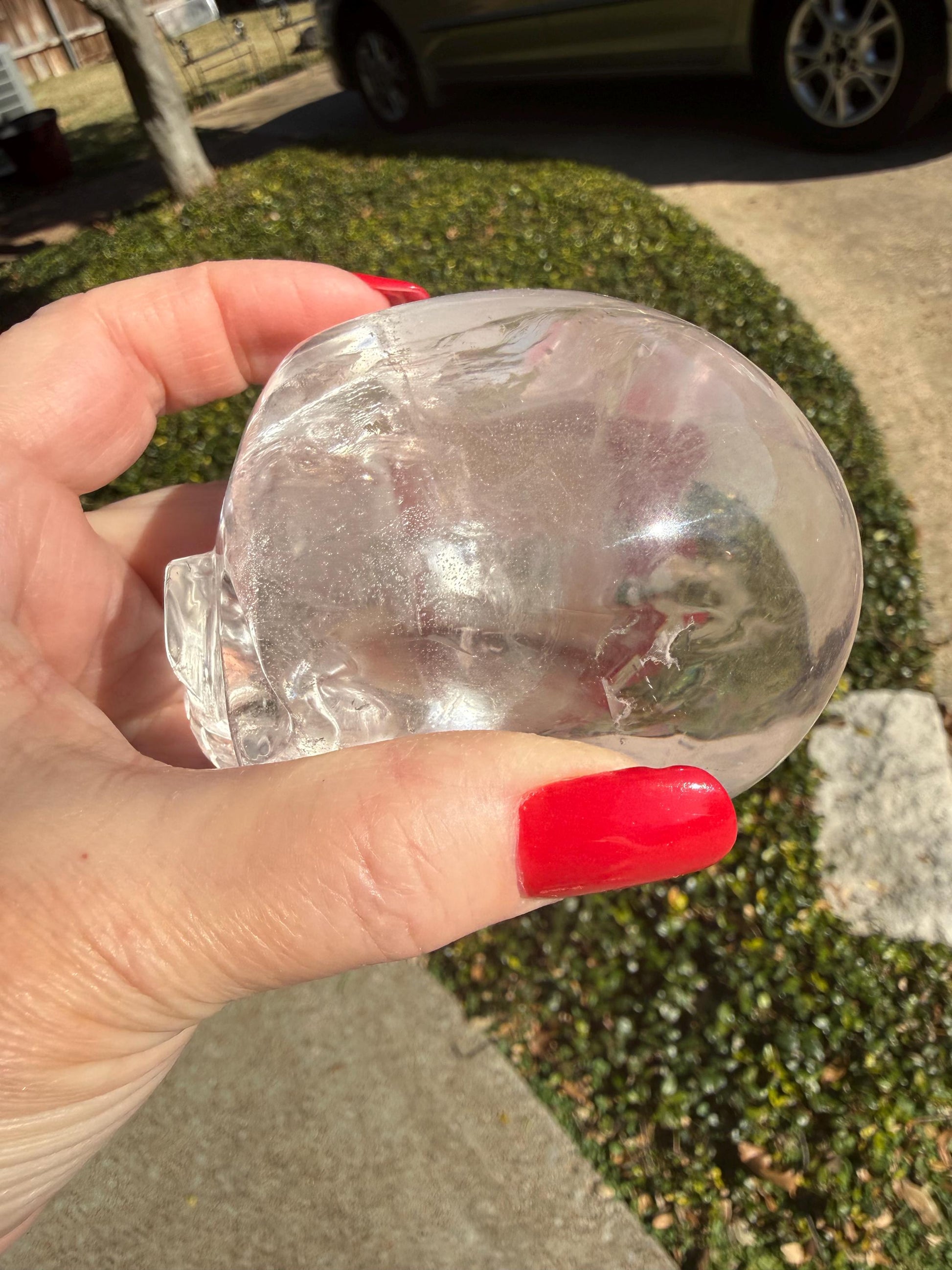 Lemurian Quartz stunning skull carving, high vibration crystals, altar, 3.5”