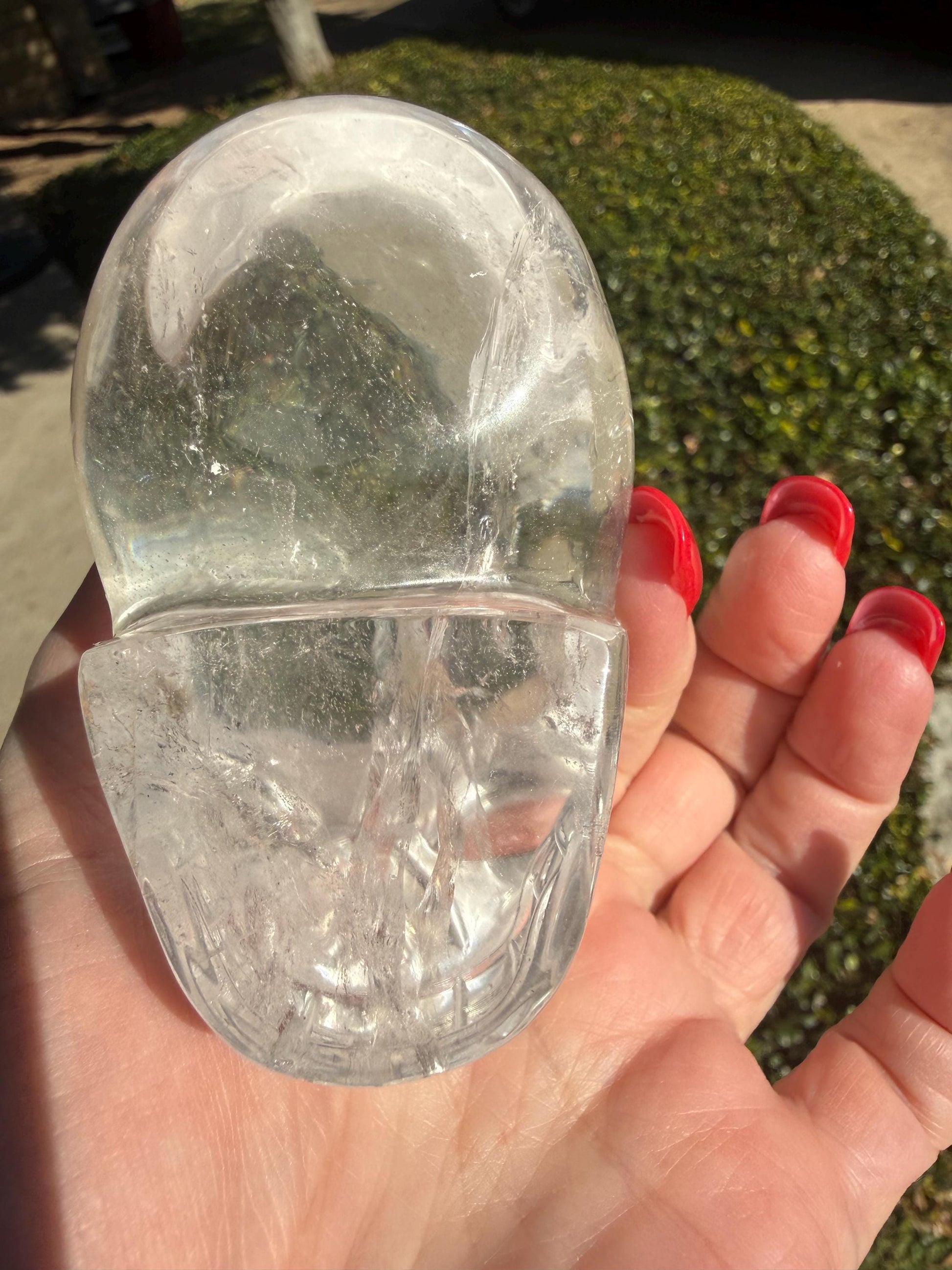 Lemurian Quartz stunning skull carving, high vibration crystals, altar, 3.5”
