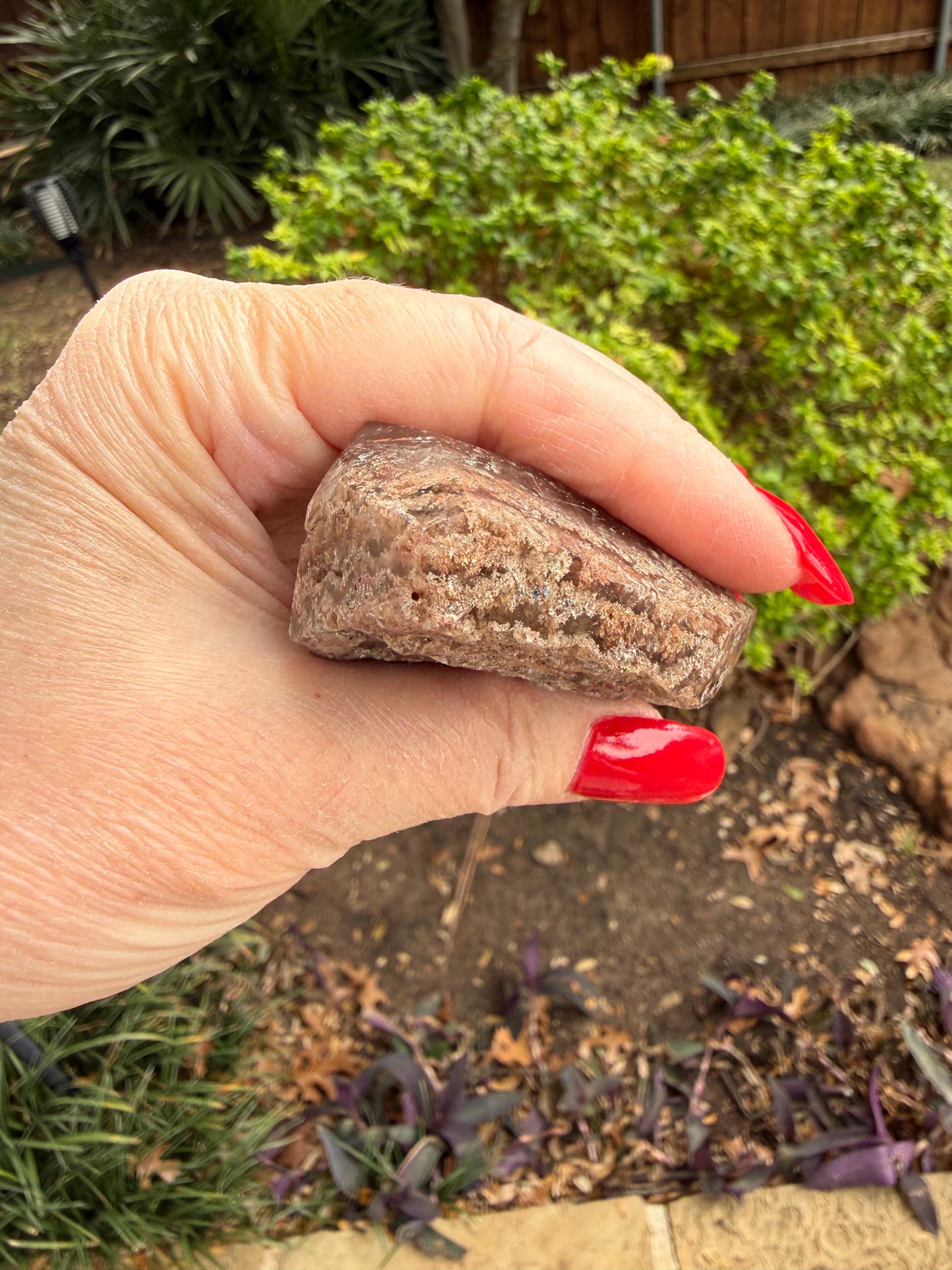 Rutile Quartz, 4.25” with coppery rutiles, polished side geometric, altar, high vibration crystal healing