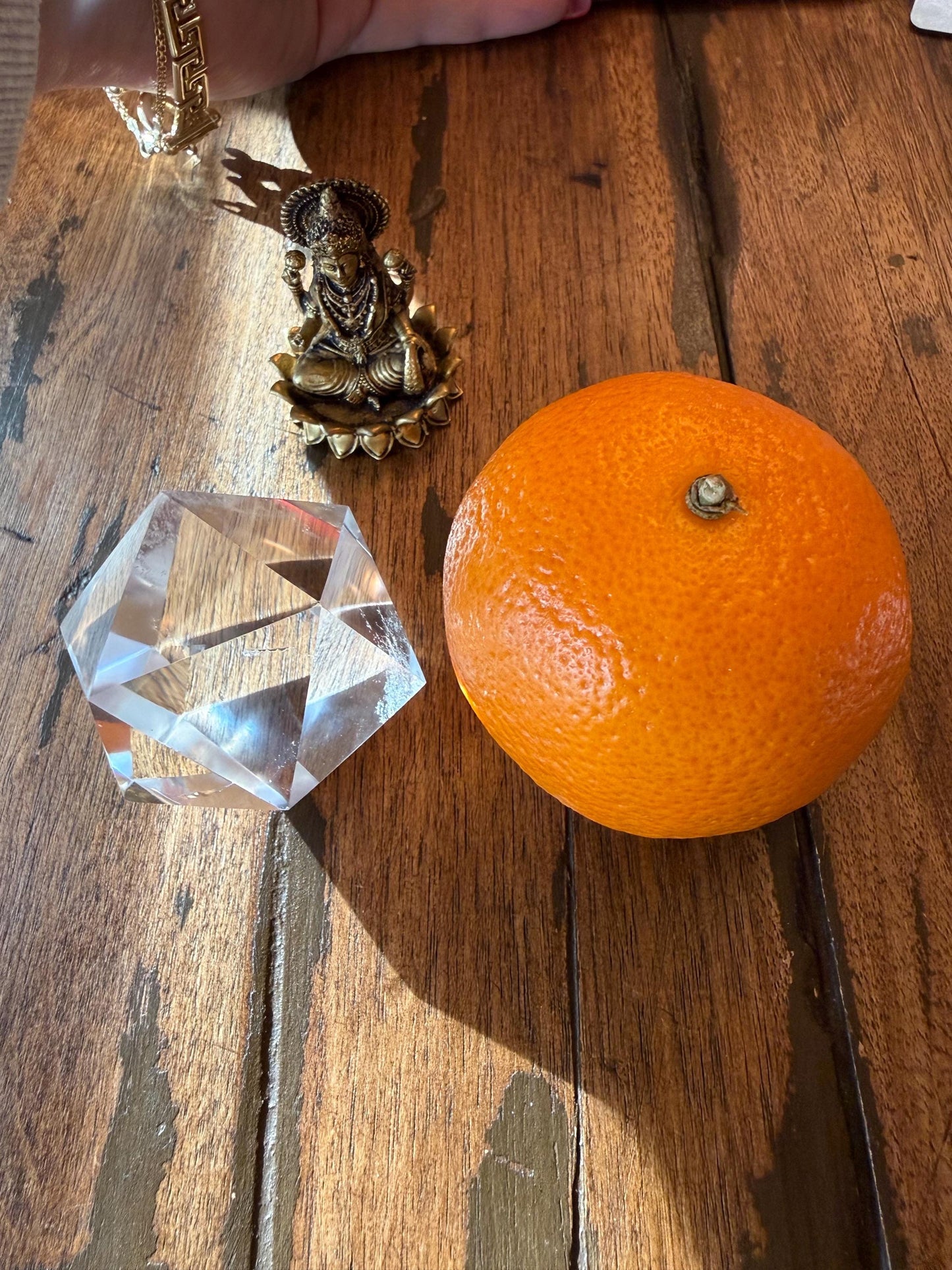 Large Lemurian Quartz Icosahedron: Polished Sacred Geometry Crystal, 2”