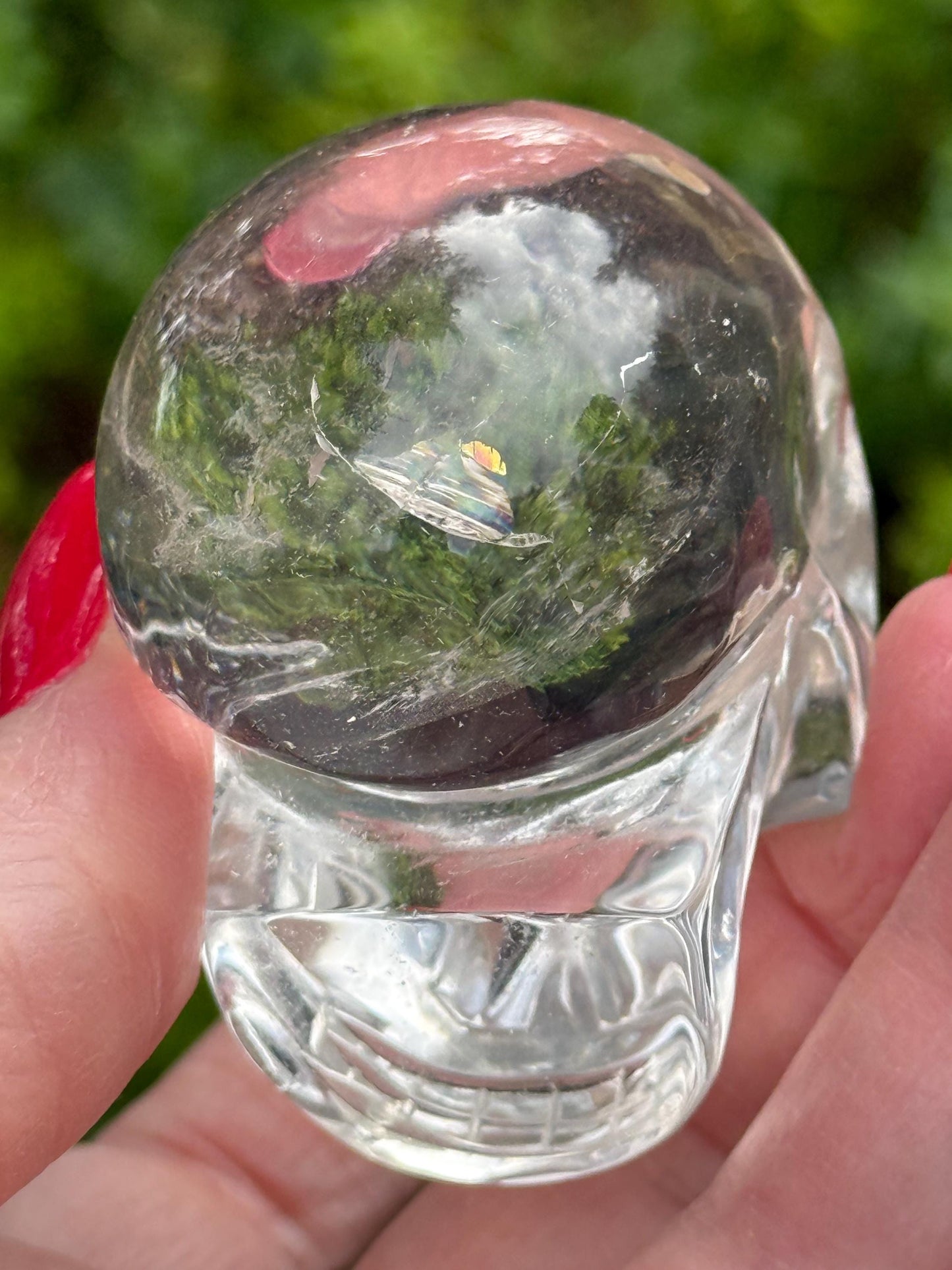 Lemurian Quartz stunning skull carving, high vibration crystals, altar, 2”, Raguel