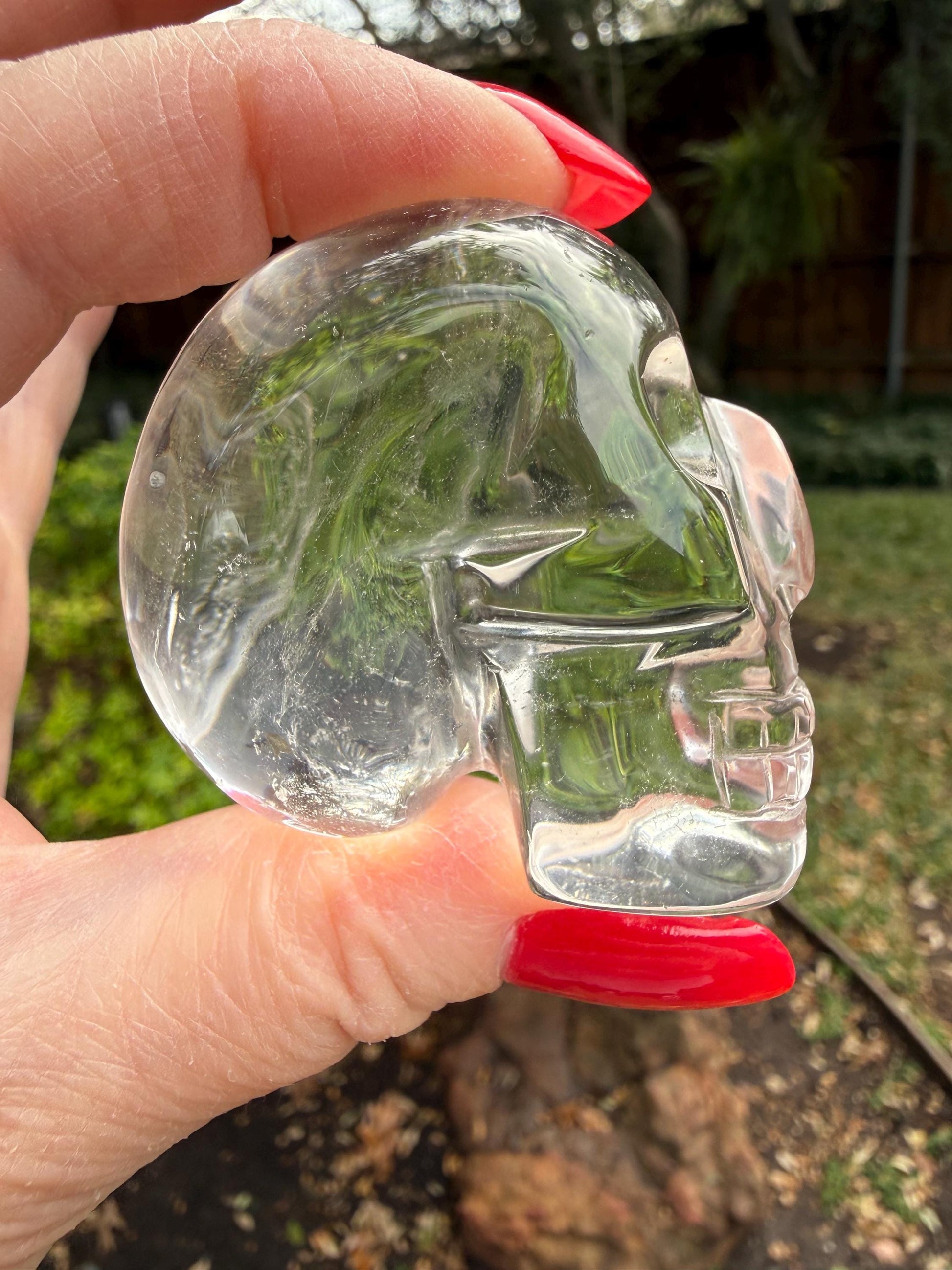 Lemurian Quartz stunning skull carving, high vibration crystals, altar, 2”, Raguel