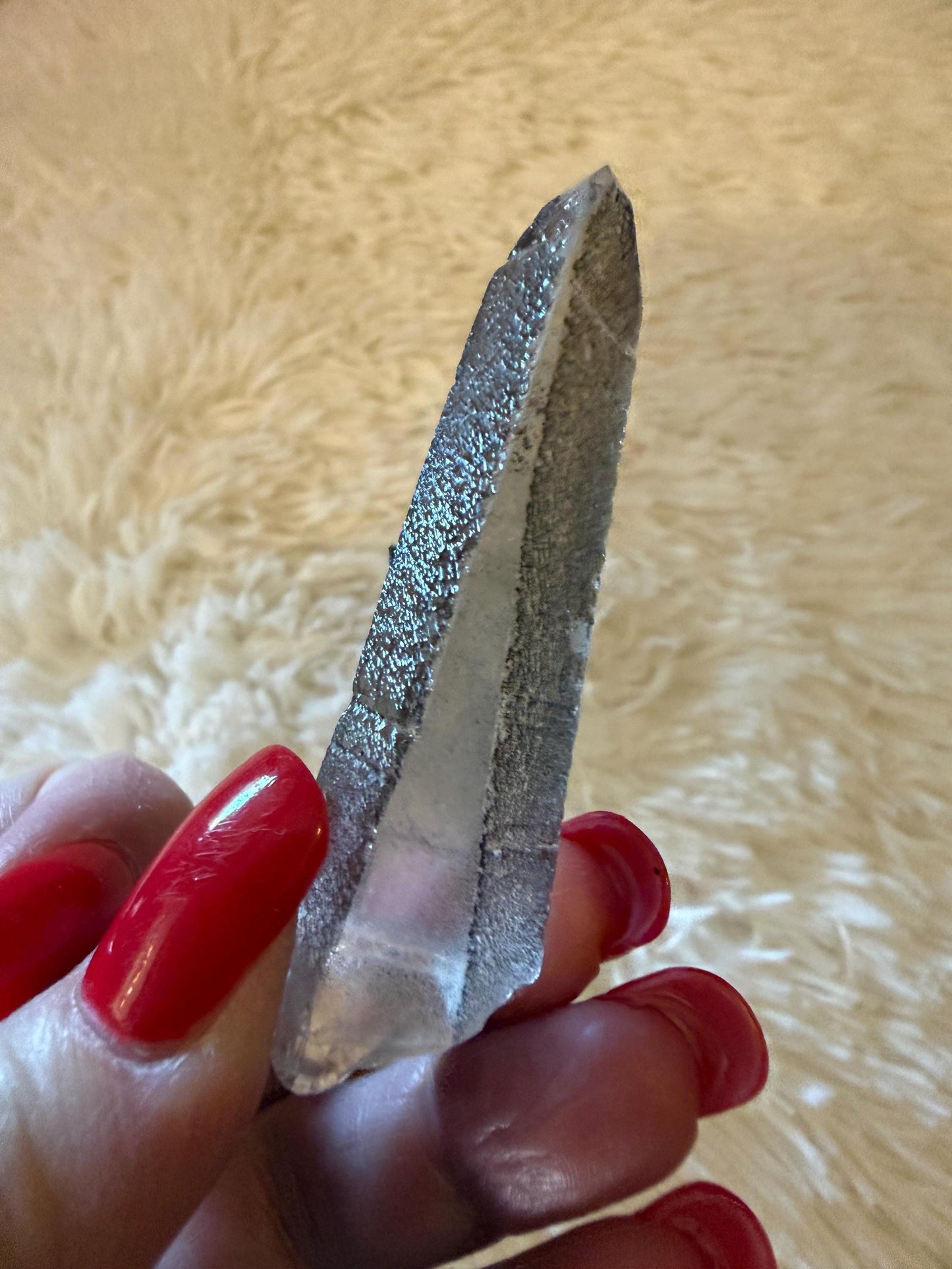 Purple Lemurian Wand, new, high quality, striations, crystal healing, 2.75”
