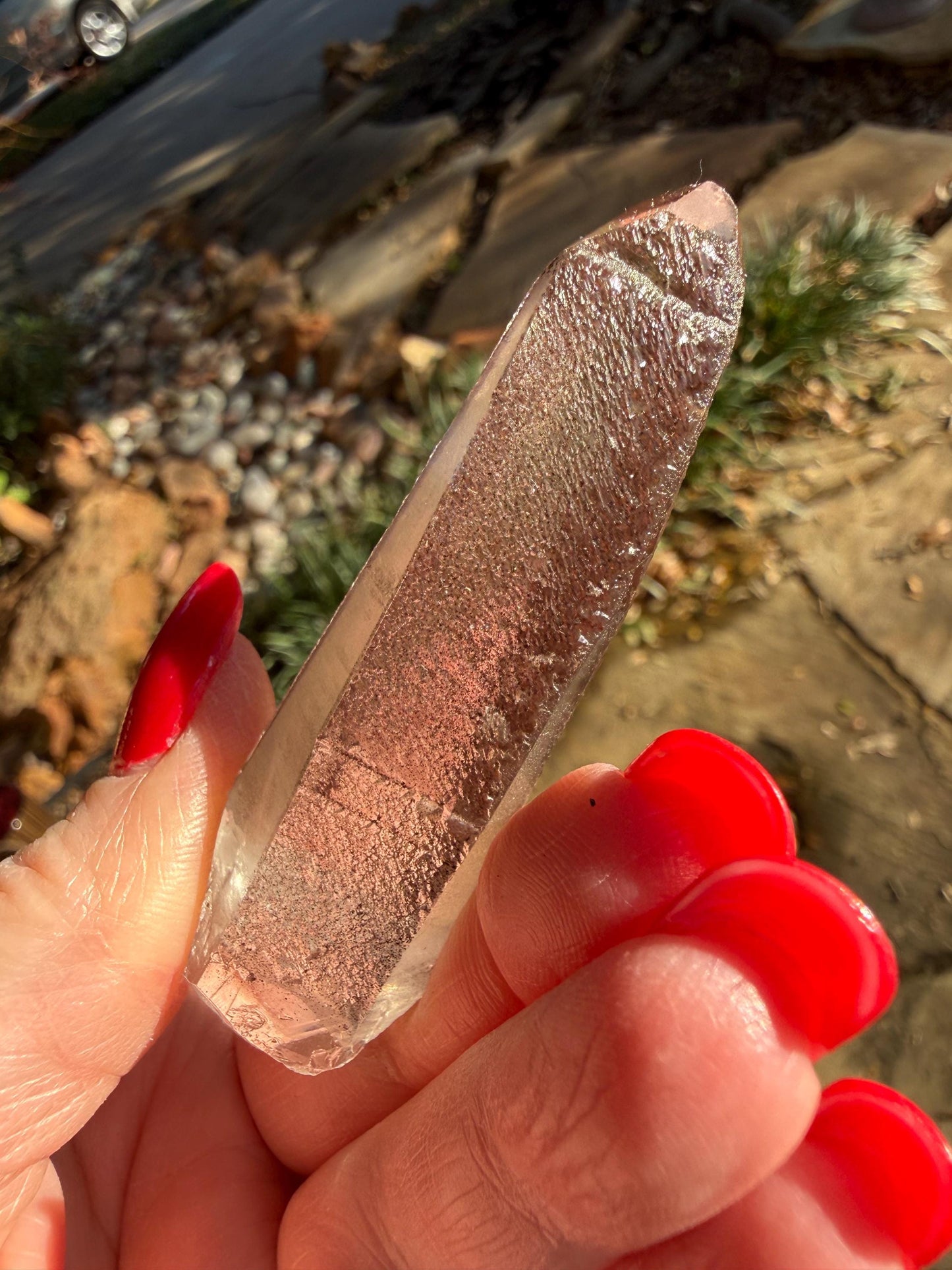 Purple Lemurian Wand, new, high quality, striations, crystal healing, 2.75”