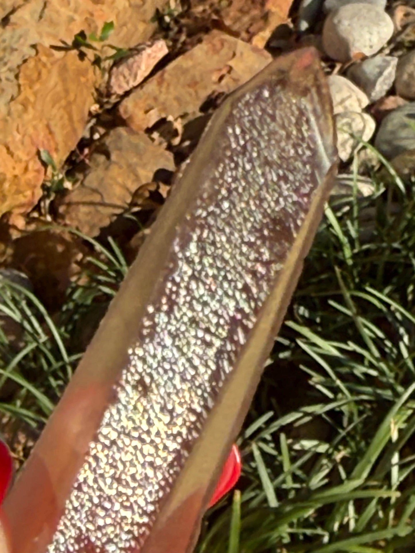 Purple Lemurian Wand, new, high quality, striations, crystal healing, 2.75”