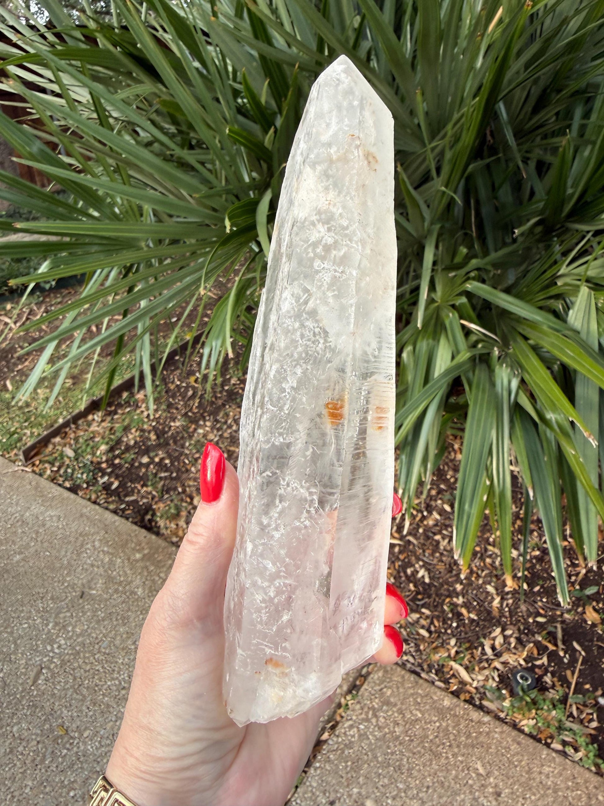 Mystical Sugared Singing Laser Lemurian Shaman’s Wand Staff, Rare, New, gift, 1.15.8 lbs , 9” statement piece, high vibration crystals