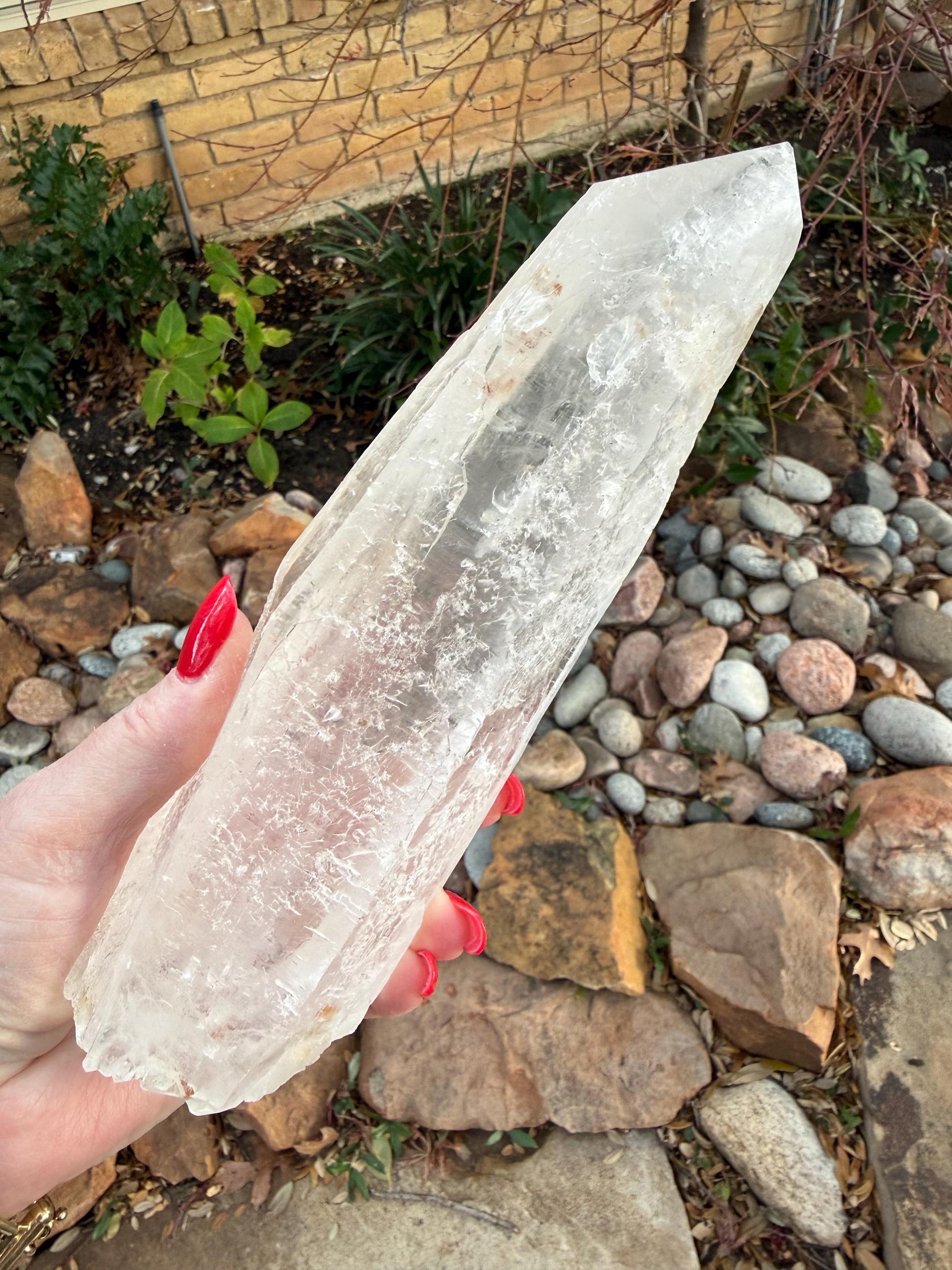 Mystical Sugared Singing Laser Lemurian Shaman’s Wand Staff, Rare, New, gift, 1.15.8 lbs , 9” statement piece, high vibration crystals