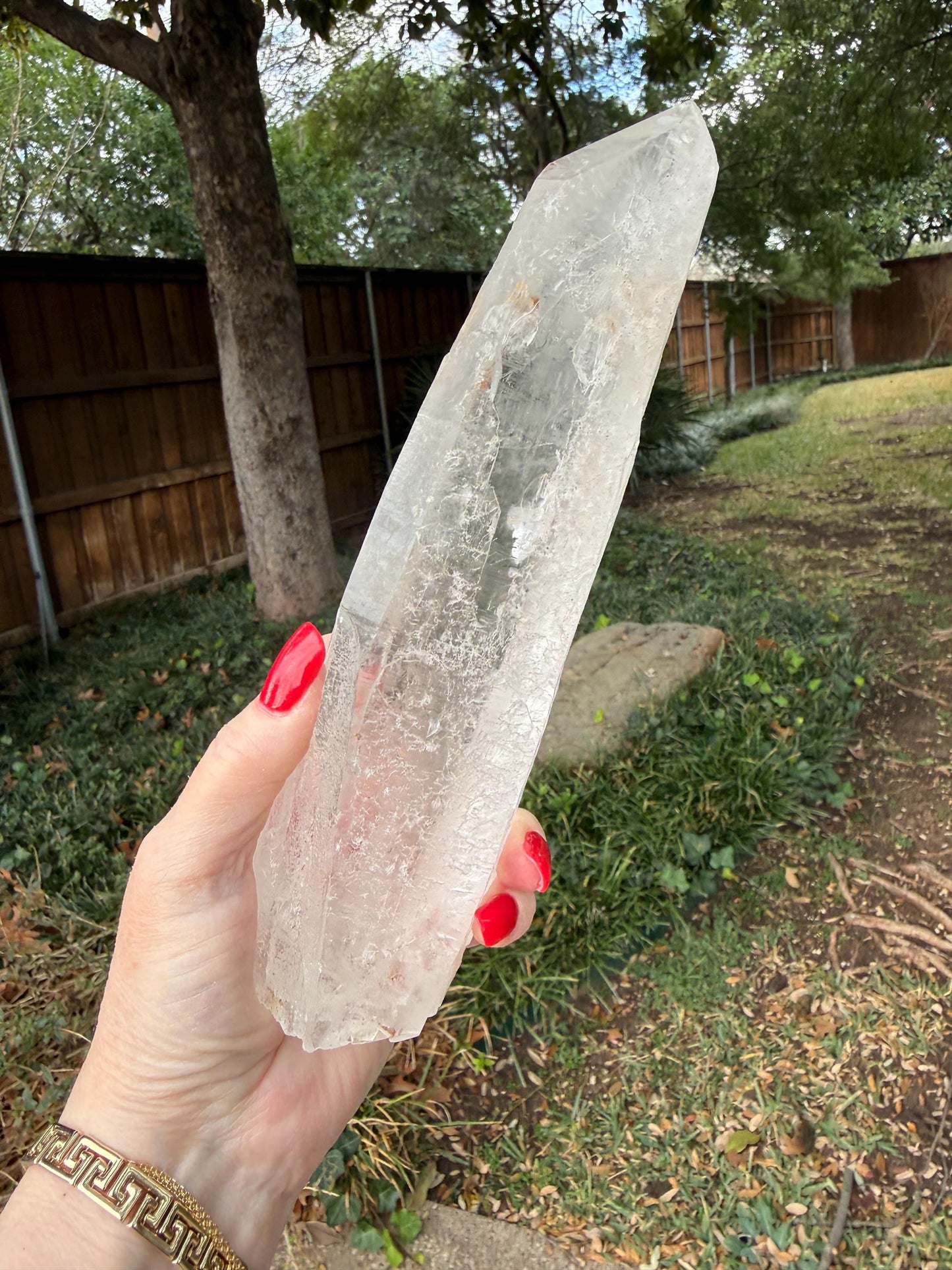 Mystical Sugared Singing Laser Lemurian Shaman’s Wand Staff, Rare, New, gift, 1.15.8 lbs , 9” statement piece, high vibration crystals