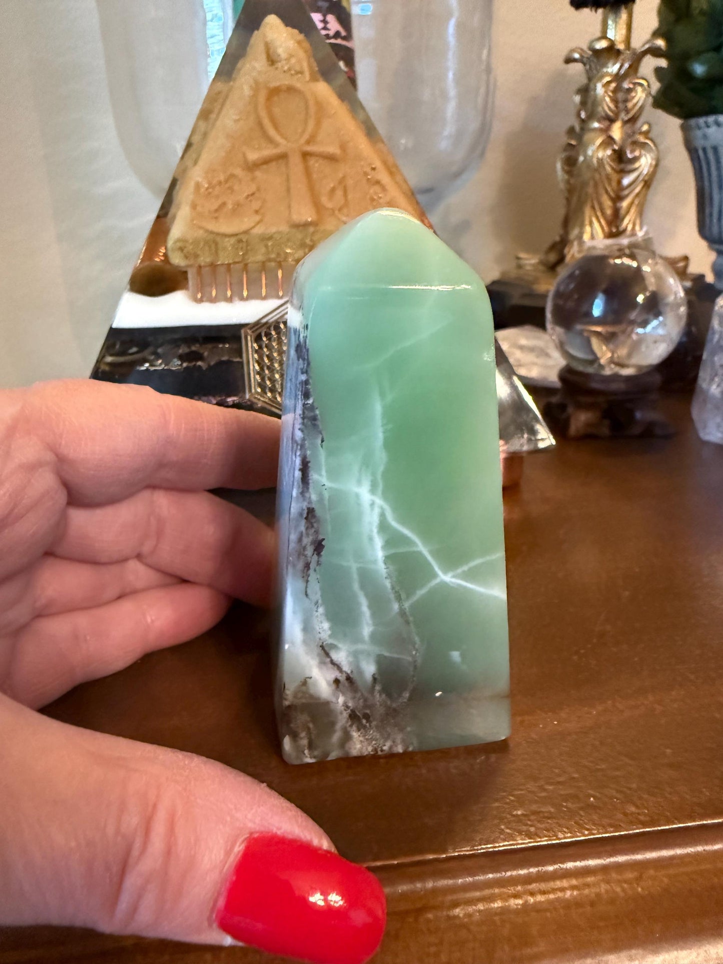 Fingerprint Calcite Tower, 3.5”, altar, crystals healing, high vibration crystals