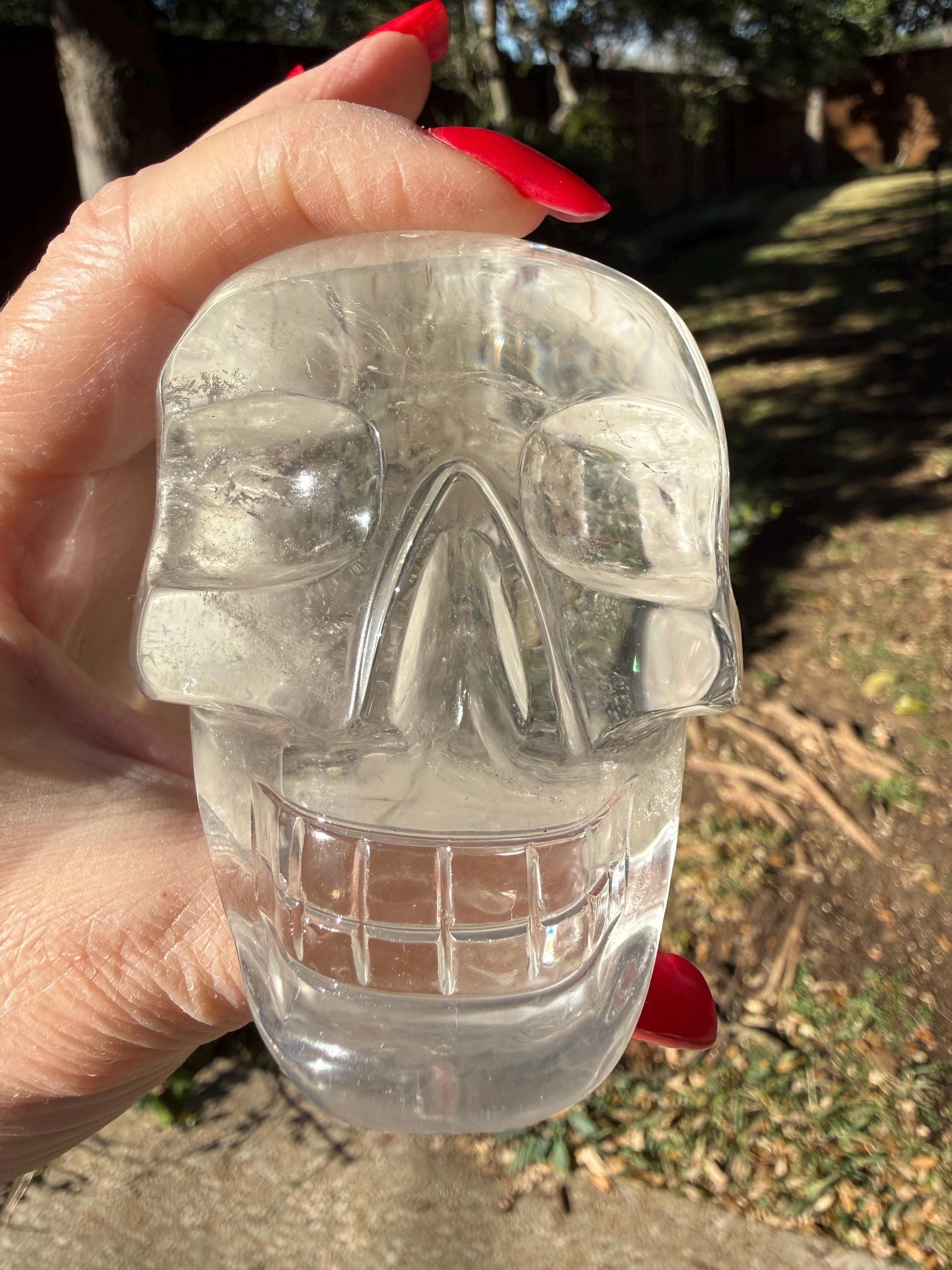 Lemurian Quartz stunning skull carving, high vibration crystals, altar, 3.1”, St. Michael