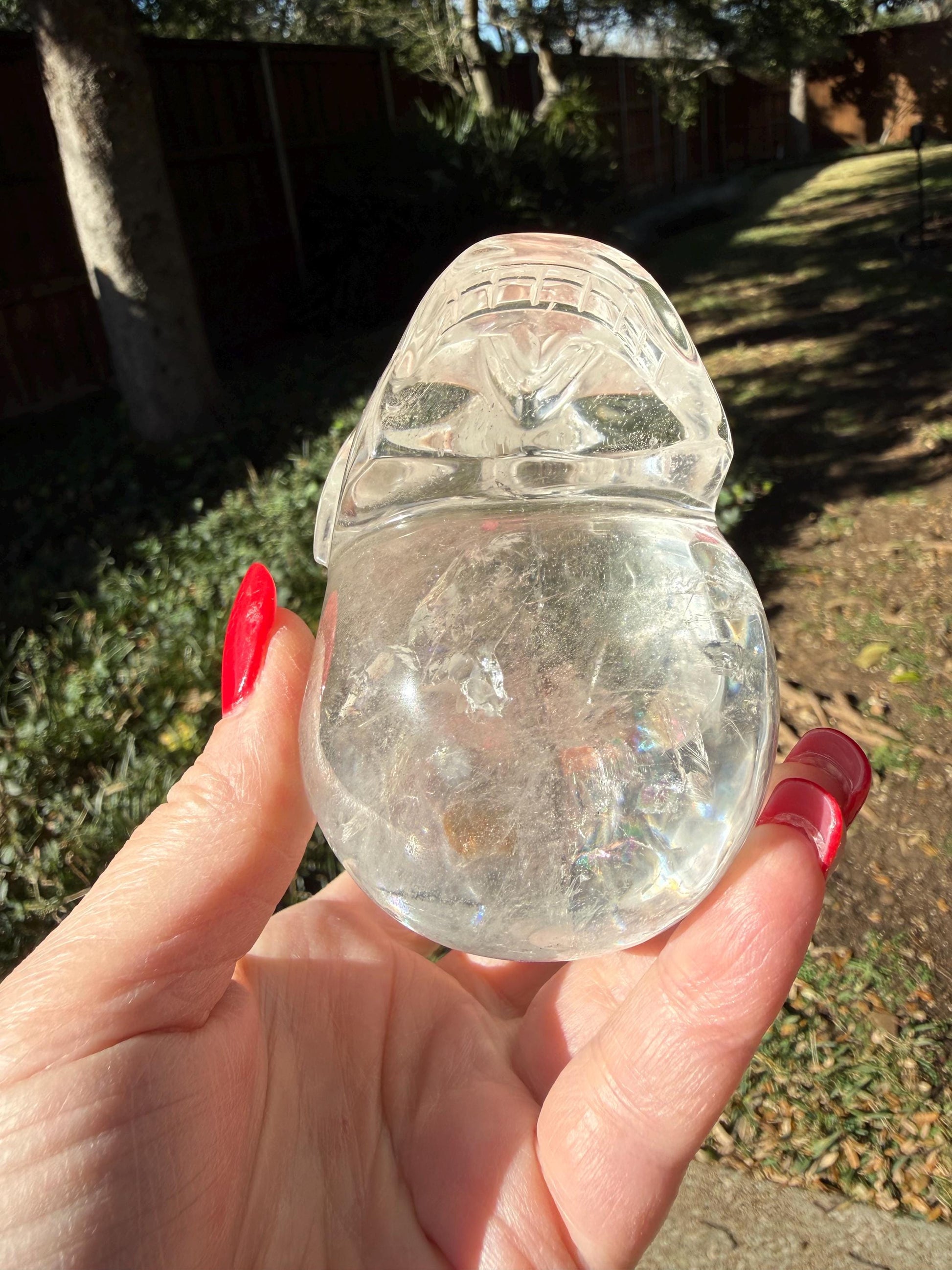 Lemurian Quartz stunning skull carving, high vibration crystals, altar, 3.1”, St. Michael