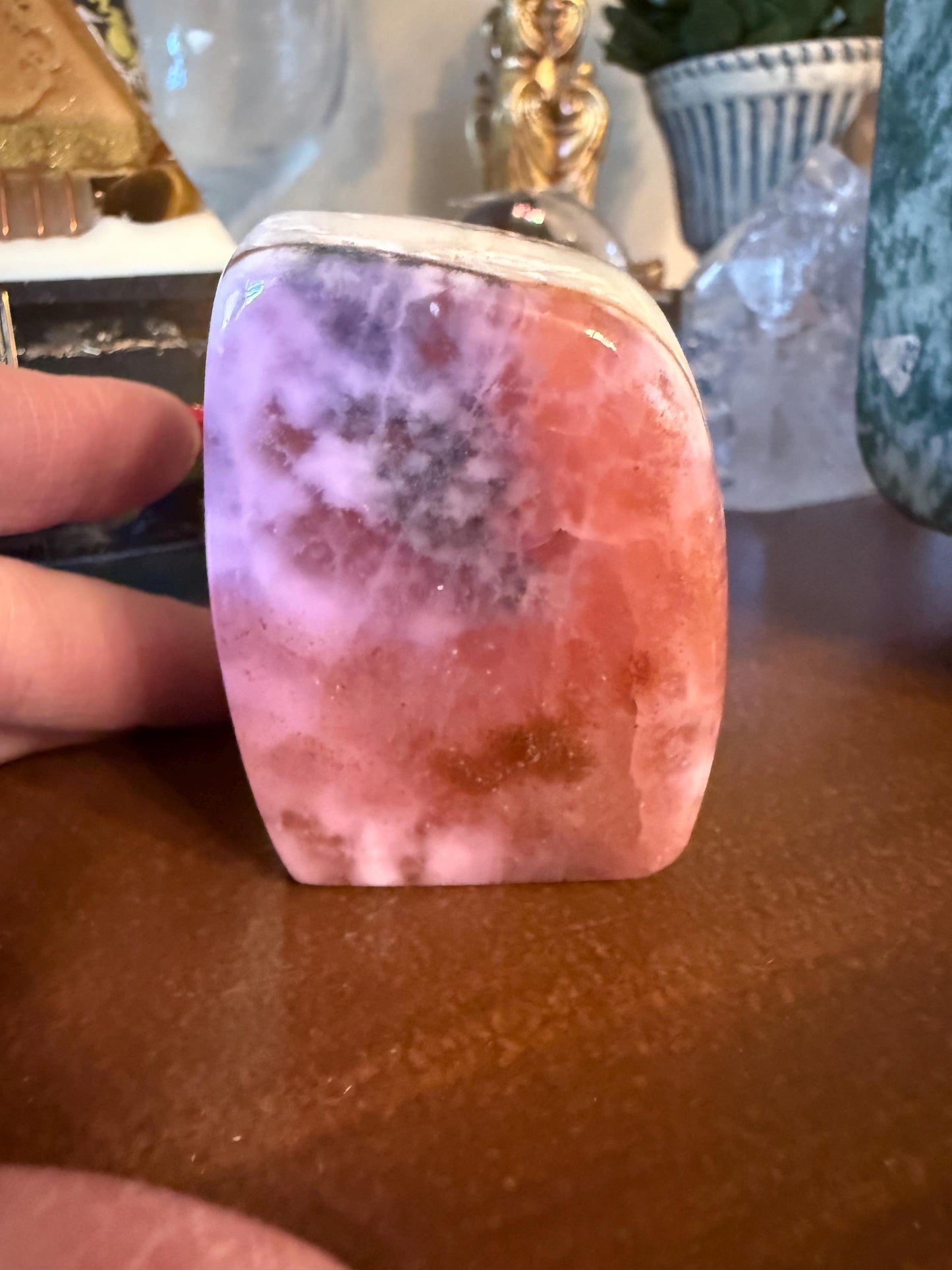 Sweet Heart-Opening Pink Aragonite Polished Rough, 2.25”, New, Crystal Healing, Gift, Altar, High Vibration Crystals