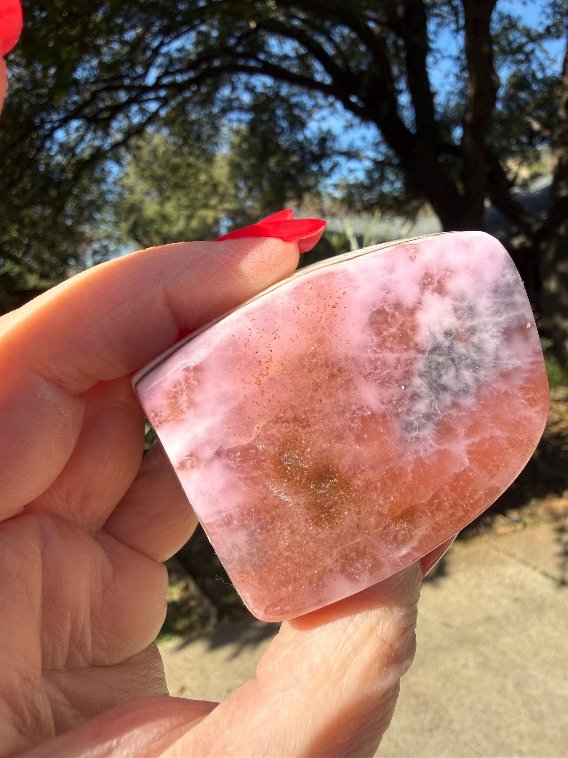 Sweet Heart-Opening Pink Aragonite Polished Rough, 2.25”, New, Crystal Healing, Gift, Altar, High Vibration Crystals