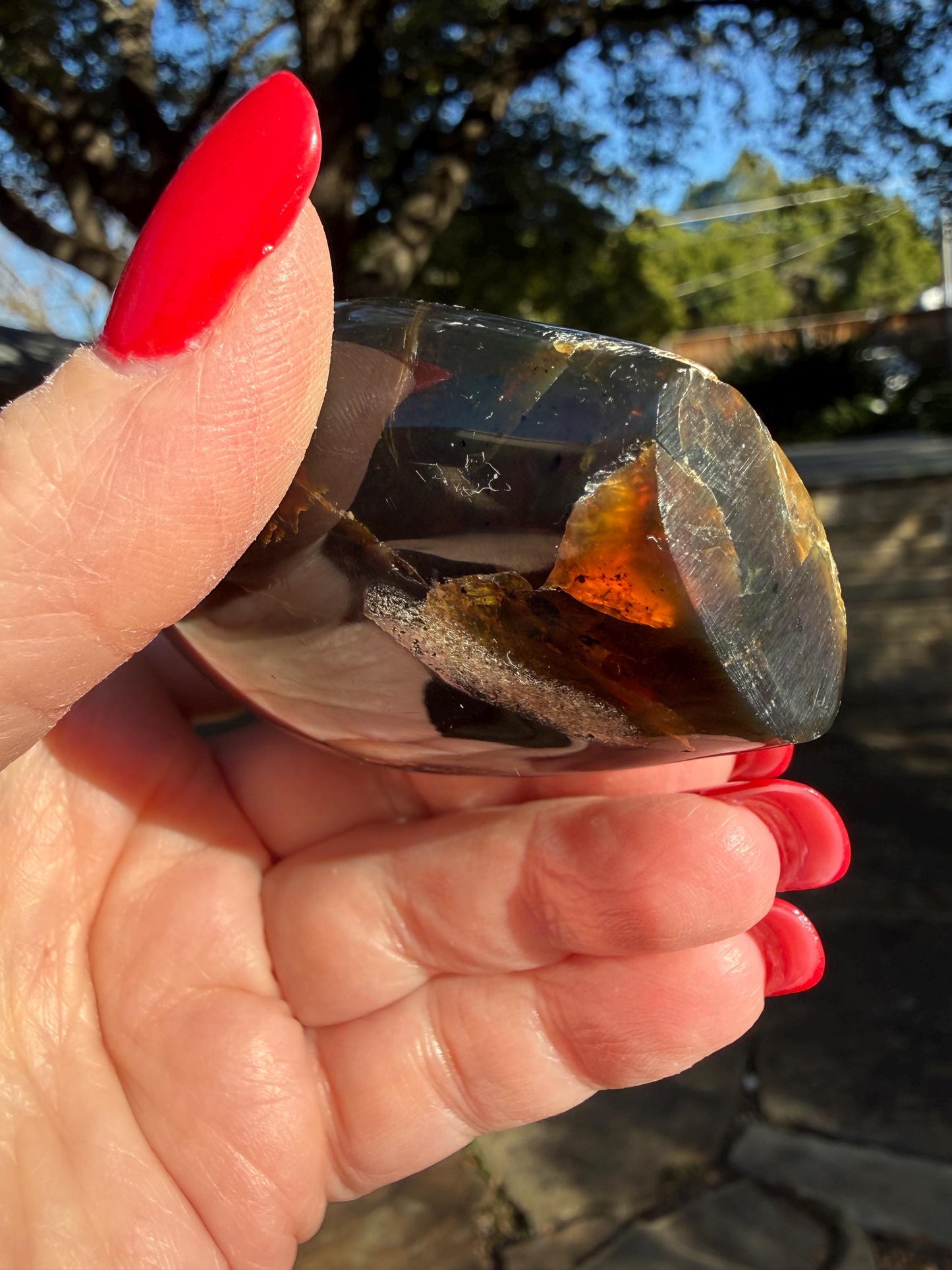 Polished authentic amber tower, New, altar, gift, high vibration crystals, natural, crystal healing, 3”