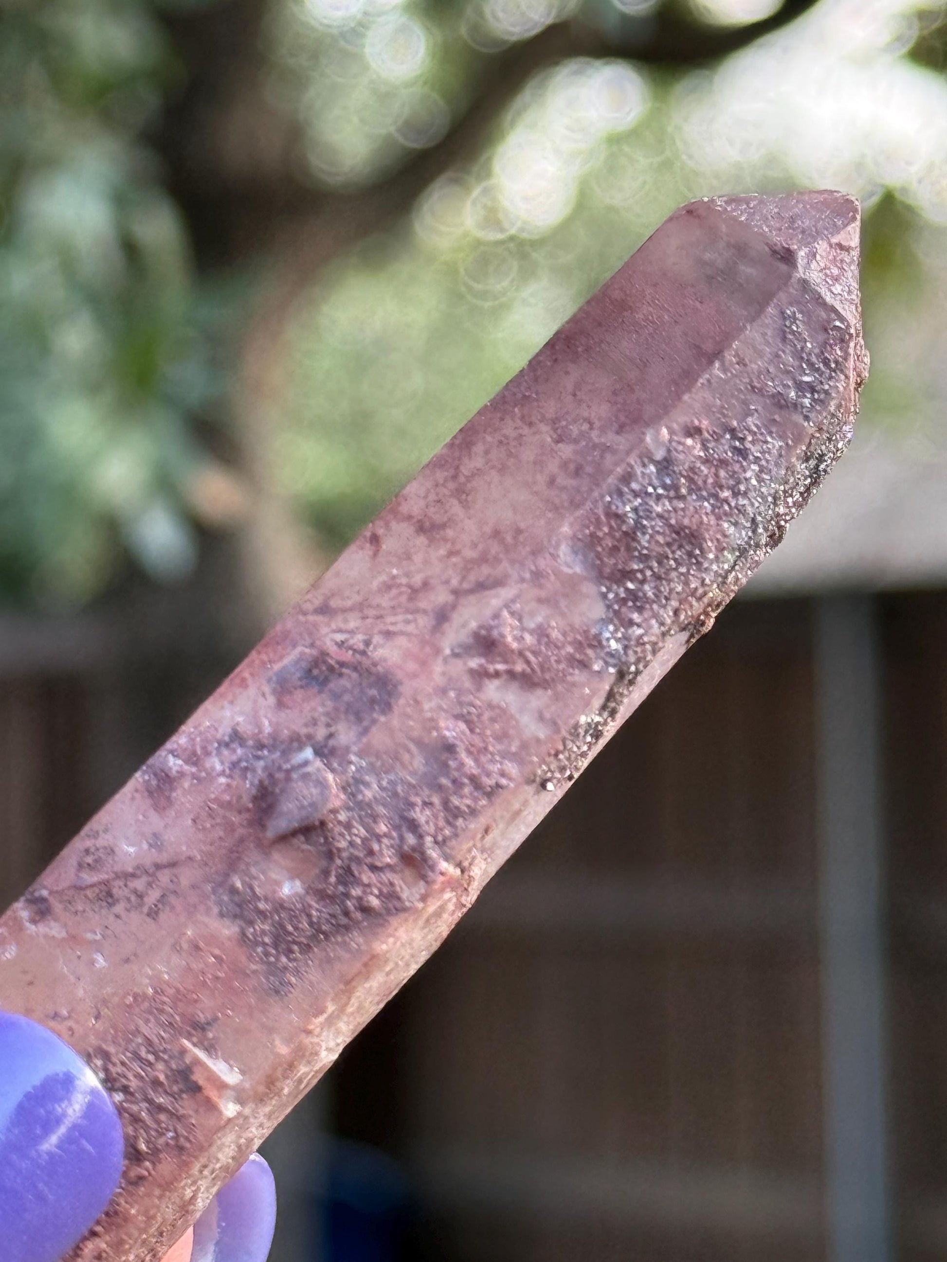 Purple Dragon Lemurian Wand, new, high quality, striations, crystal healing, 3.3”, hematite, premium