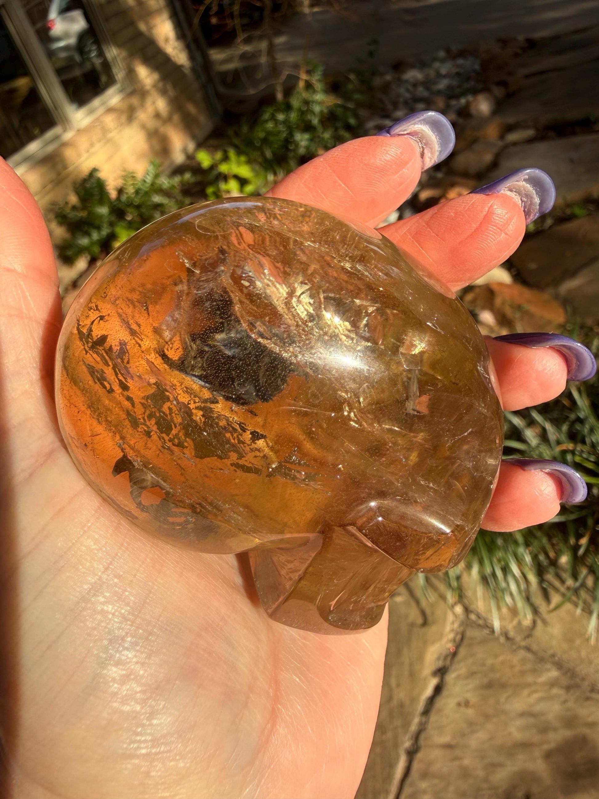 Citrine Skull, 3”, gift, high vibration crystals, crystal healing, abundance skulls