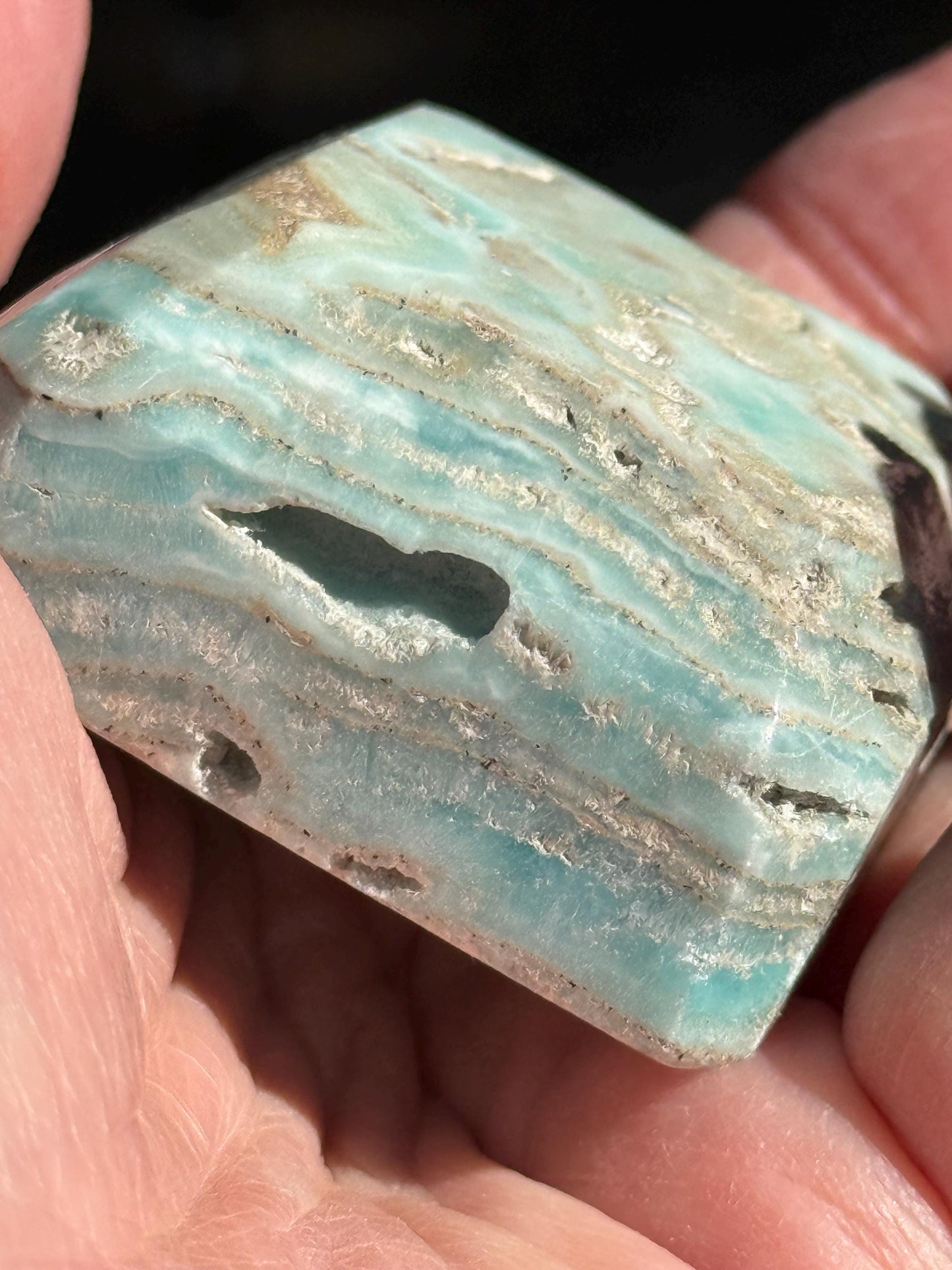 Blue Aragonite Cake Slice, New, Freeform Beauty, Crystal Healing, High Vibration Crystals, 1.75”