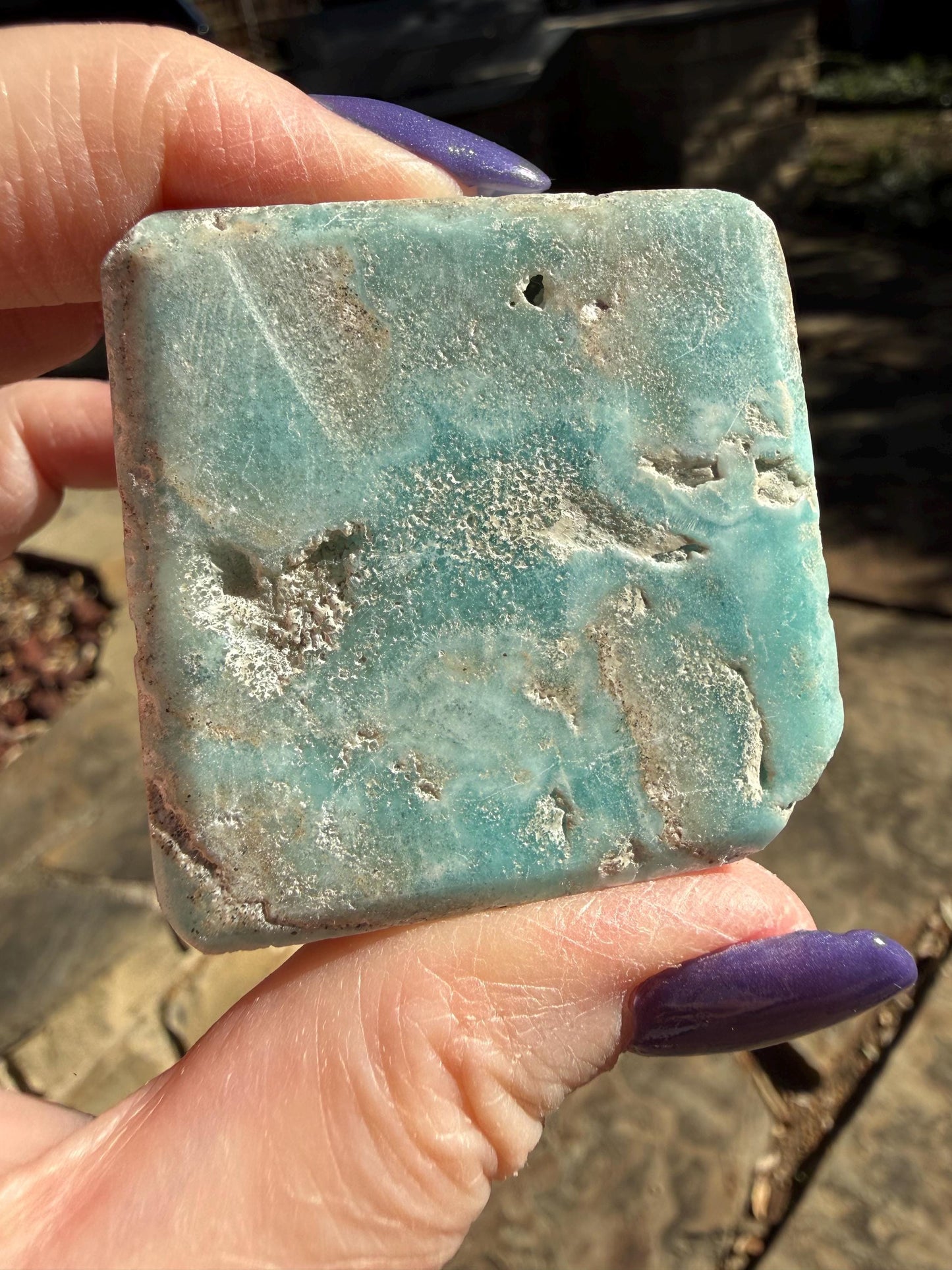 Blue Aragonite Cake Slice, New, Freeform Beauty, Crystal Healing, High Vibration Crystals, 1.75”