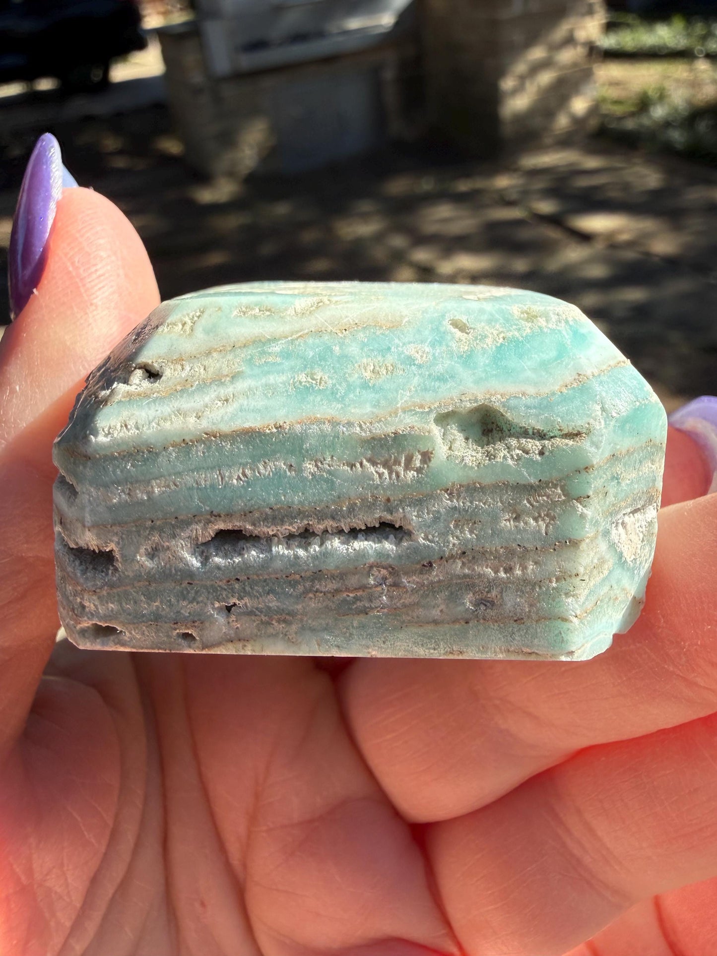 Blue Aragonite Cake Slice, New, Freeform Beauty, Crystal Healing, High Vibration Crystals, 1.75”