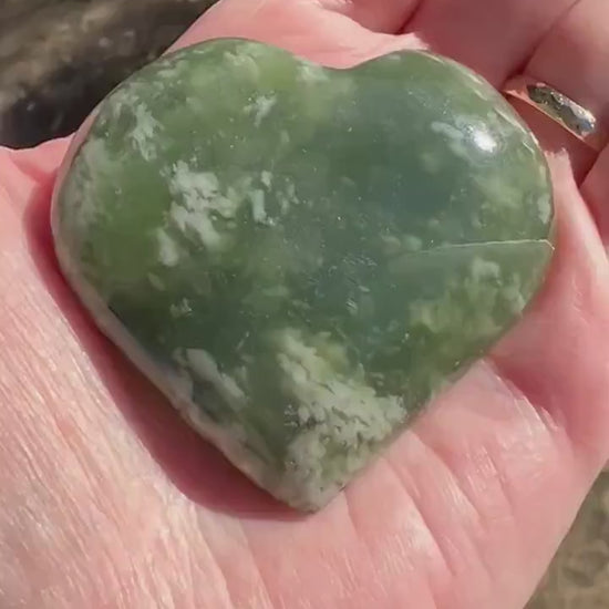 Grape Jade Heart Palm Stone, New, 2”, Crystal healing, gift, high vibration crystals