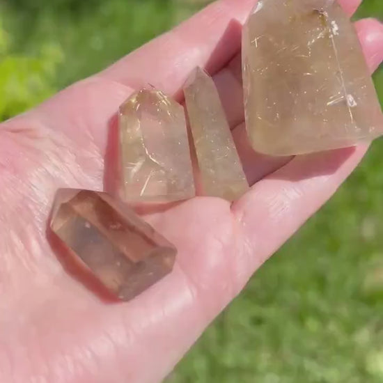 4 Rutile Quartz Towers, gold rutile, premium, polished, high vibration crystals, crystal healing, gifts