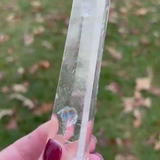 Lemurian Tower, new, Polished cut carving, palm stone, fine Lemurian healing magick crystal, 5.1”