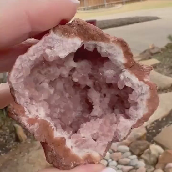 Pink Amethyst Druzy Geode, 2.25”, 3.3 ounces, authentic natural crystal fairy bed, gifts, crystals