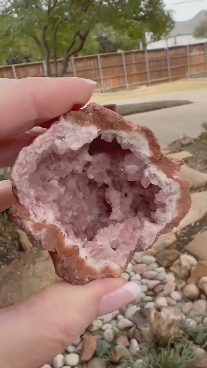 Pink Amethyst Druzy Geode, 2.25”, 3.3 ounces, authentic natural crystal fairy bed, gifts, crystals