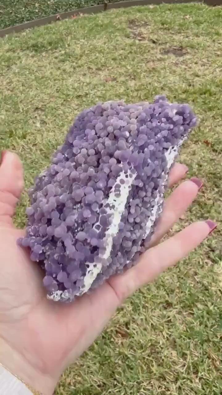 Sparkly Grape Agate Cluster Bed, gift, altar, statement piece, new, high vibration crystals, 6.5”