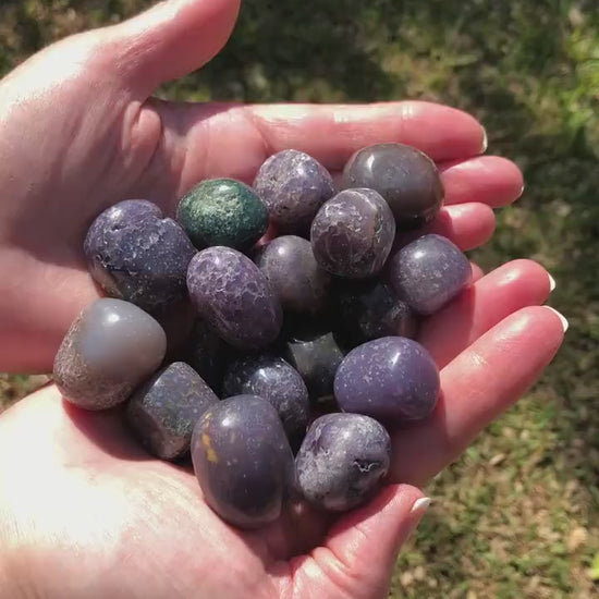 Purple Grape Agate Tumble, mine-fresh, authentic, gift, meditation, premium crystals